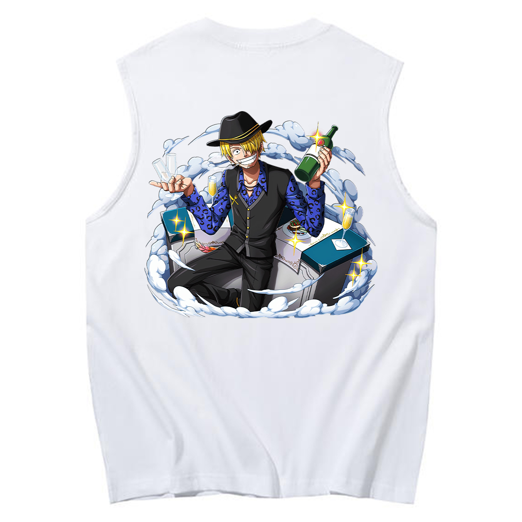 （画像用） ワンピース サンジ ONE PIECE Sanji コットン100％タンクトップ（背面プリント）
