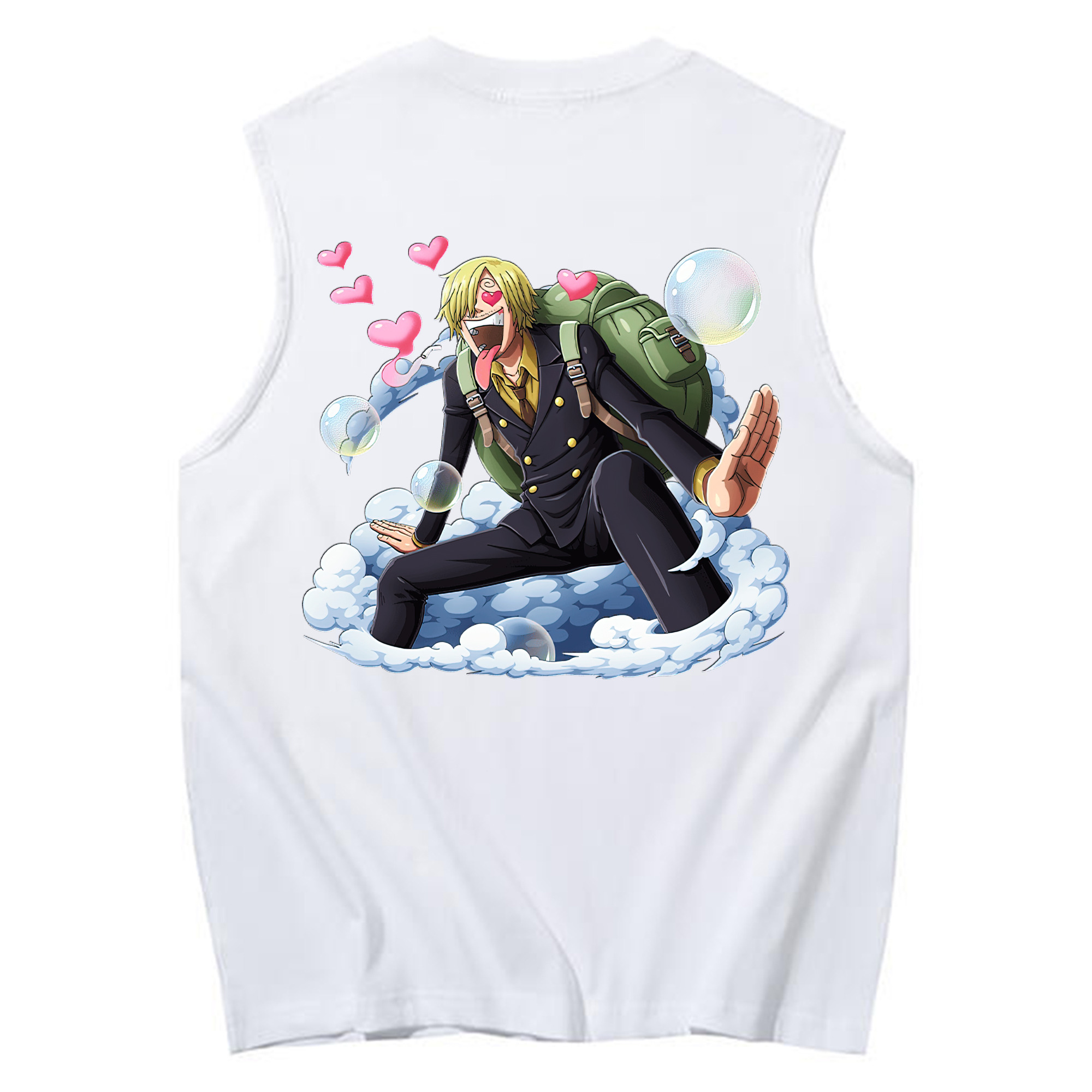 （画像用） ワンピース サンジ ONE PIECE Sanji コットン100％タンクトップ（背面プリント）
