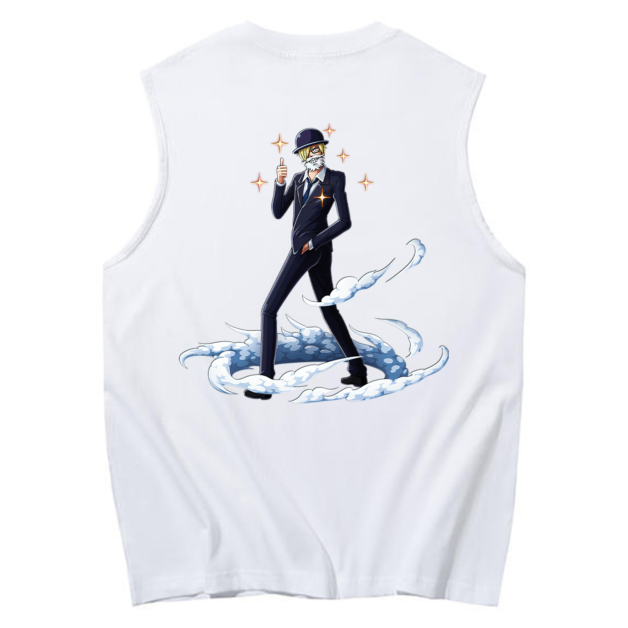 （画像用） ワンピース サンジ ONE PIECE Sanji コットン100％タンクトップ（背面プリント）