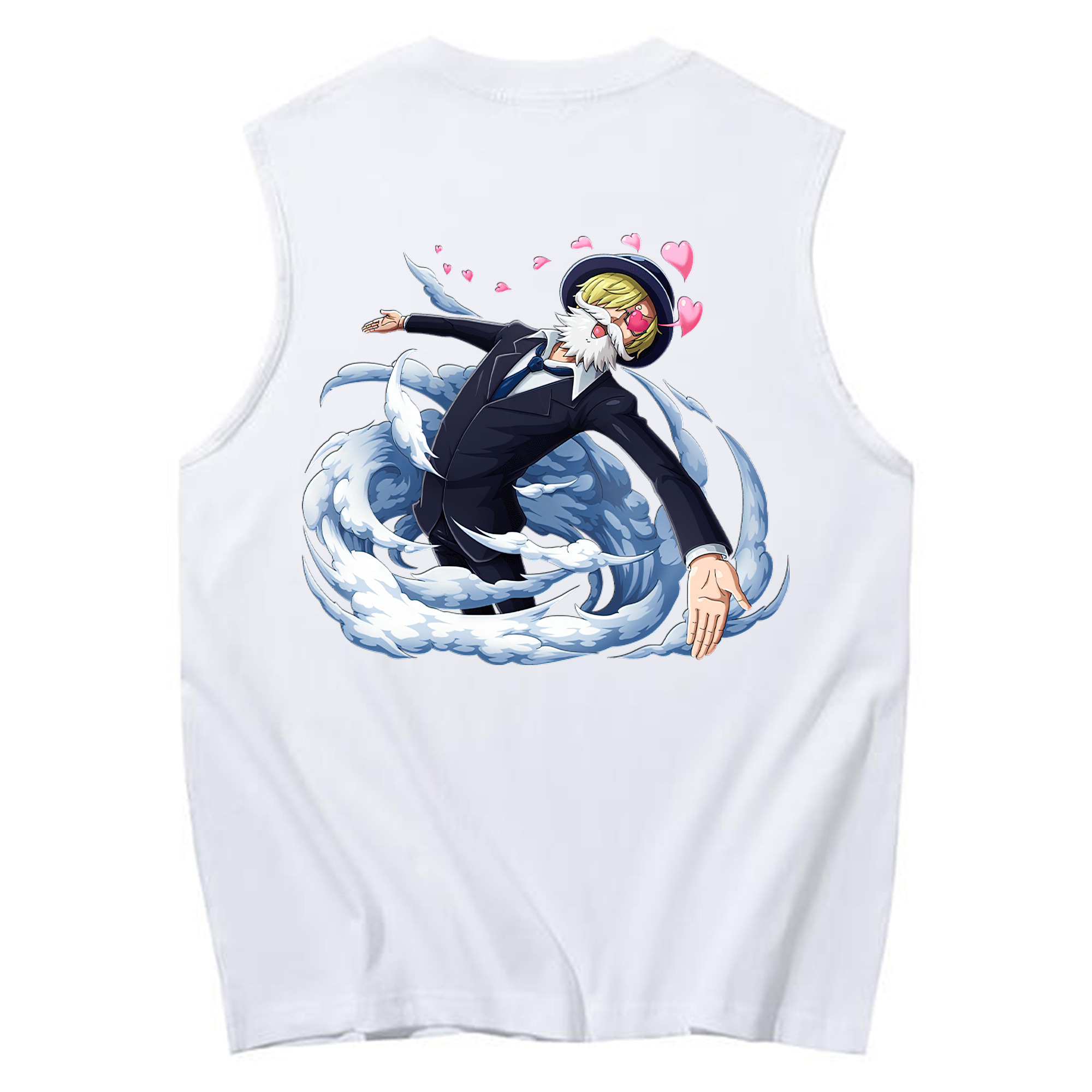 （画像用） ワンピース サンジ ONE PIECE Sanji コットン100％タンクトップ（背面プリント）