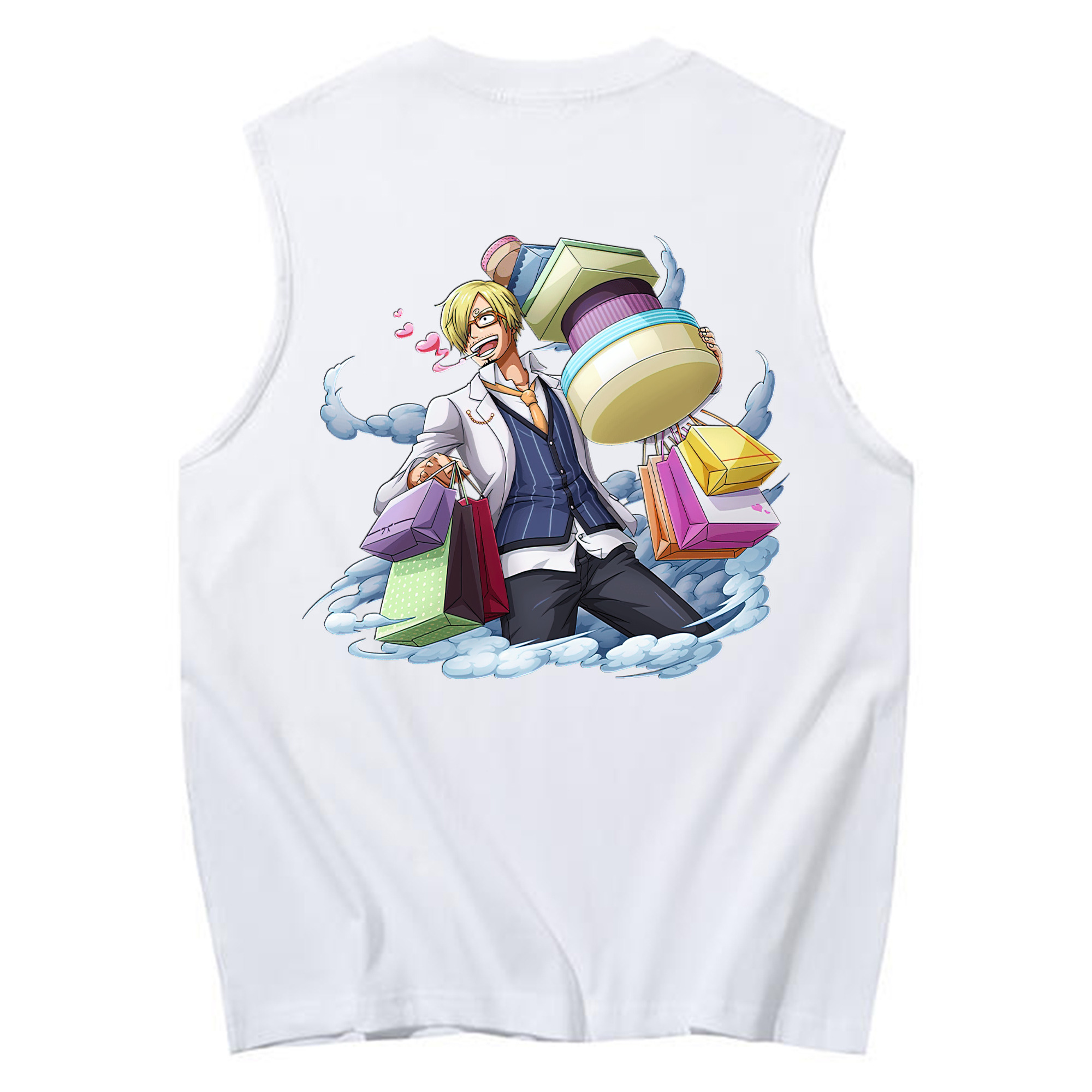 （画像用） ワンピース サンジ ONE PIECE Sanji コットン100％タンクトップ（背面プリント）