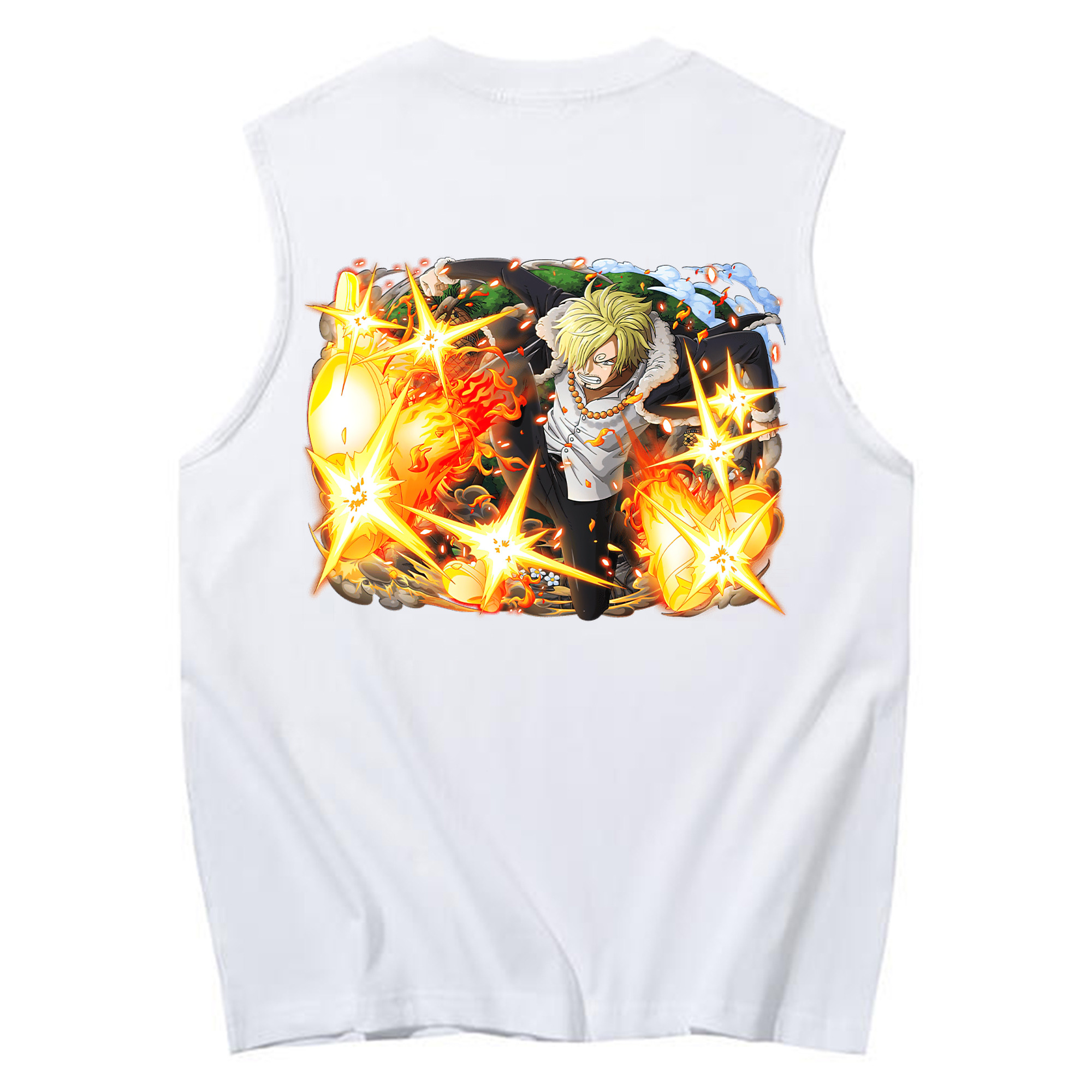 （画像用） ワンピース サンジ ONE PIECE Sanji コットン100％タンクトップ（背面プリント）