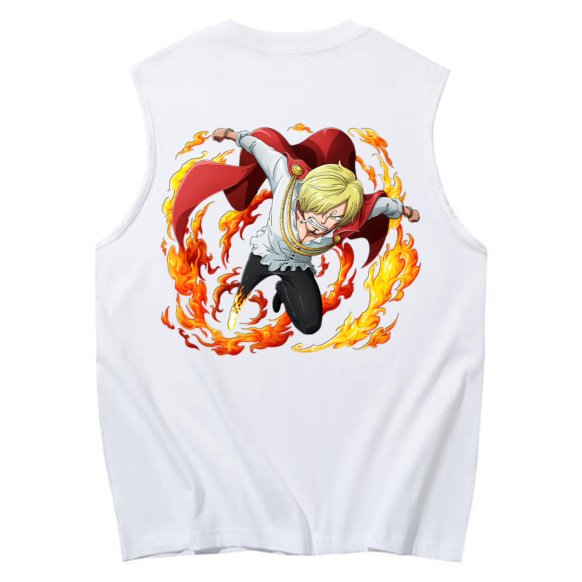 （画像用） ワンピース サンジ ONE PIECE Sanji コットン100％タンクトップ（背面プリント）