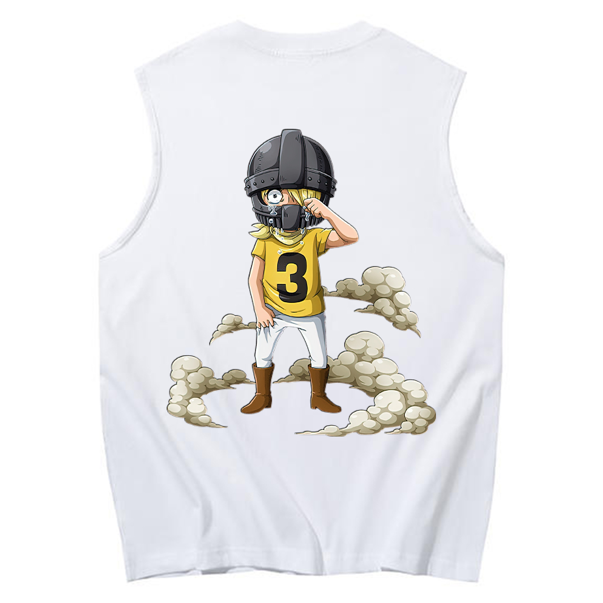（画像用） ワンピース サンジ ONE PIECE Sanji コットン100％タンクトップ（背面プリント）