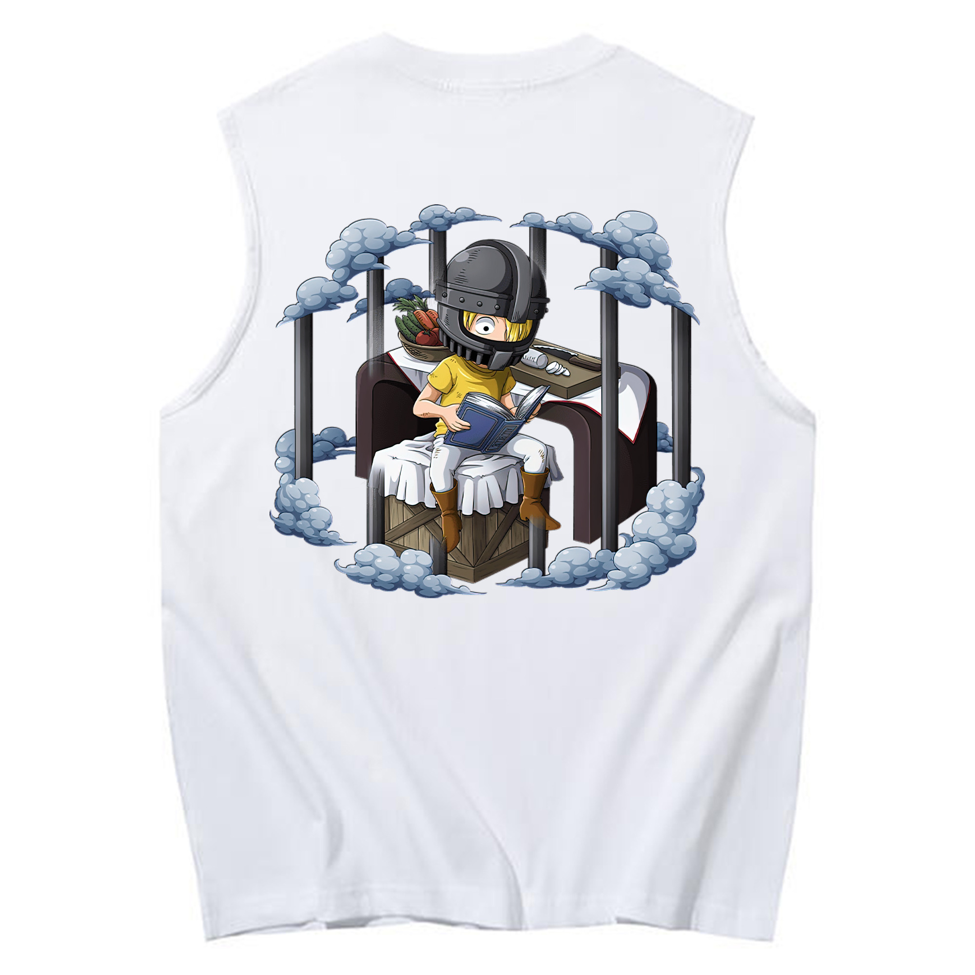 （画像用） ワンピース サンジ ONE PIECE Sanji コットン100％タンクトップ（背面プリント）