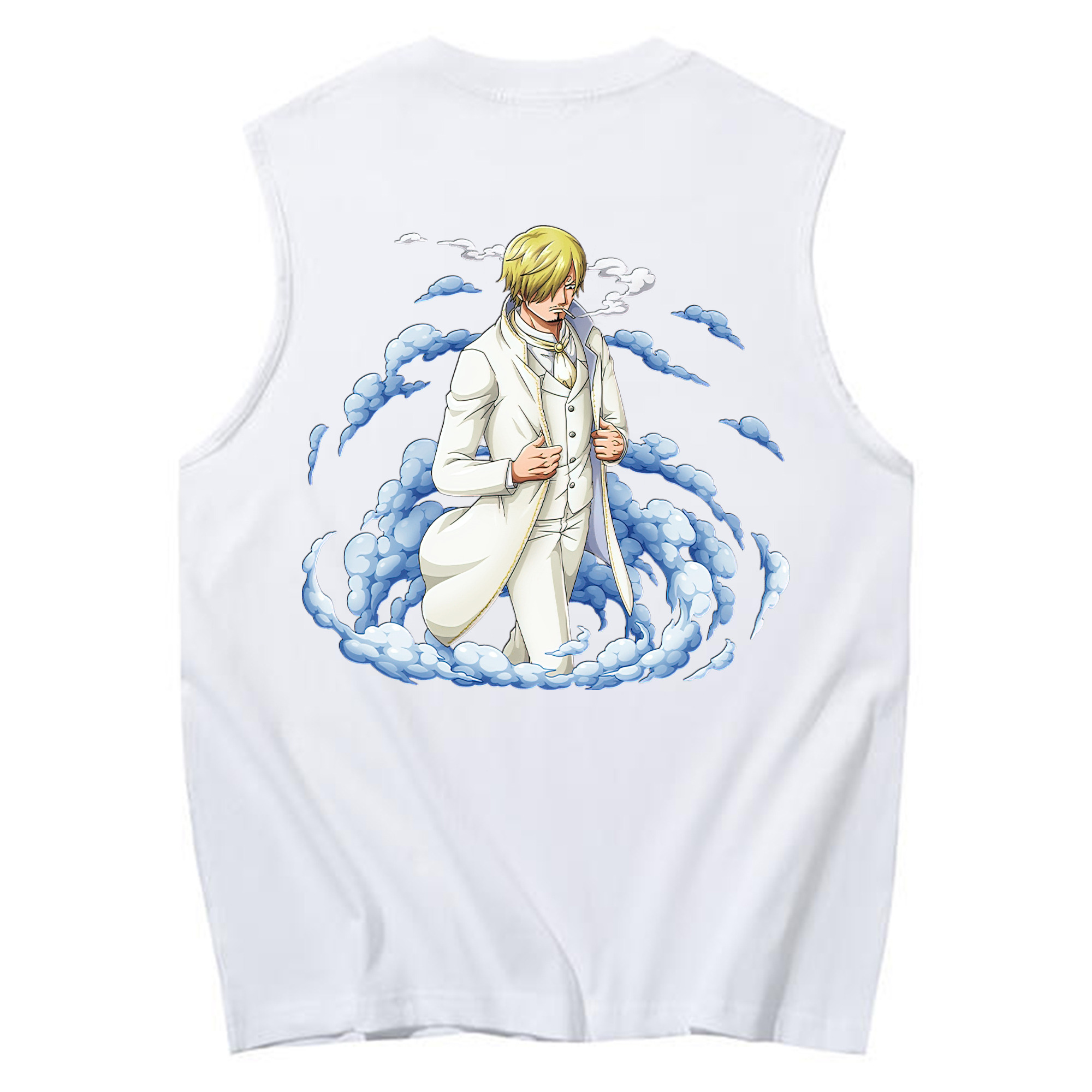 （画像用） ワンピース サンジ ONE PIECE Sanji コットン100％タンクトップ（背面プリント）