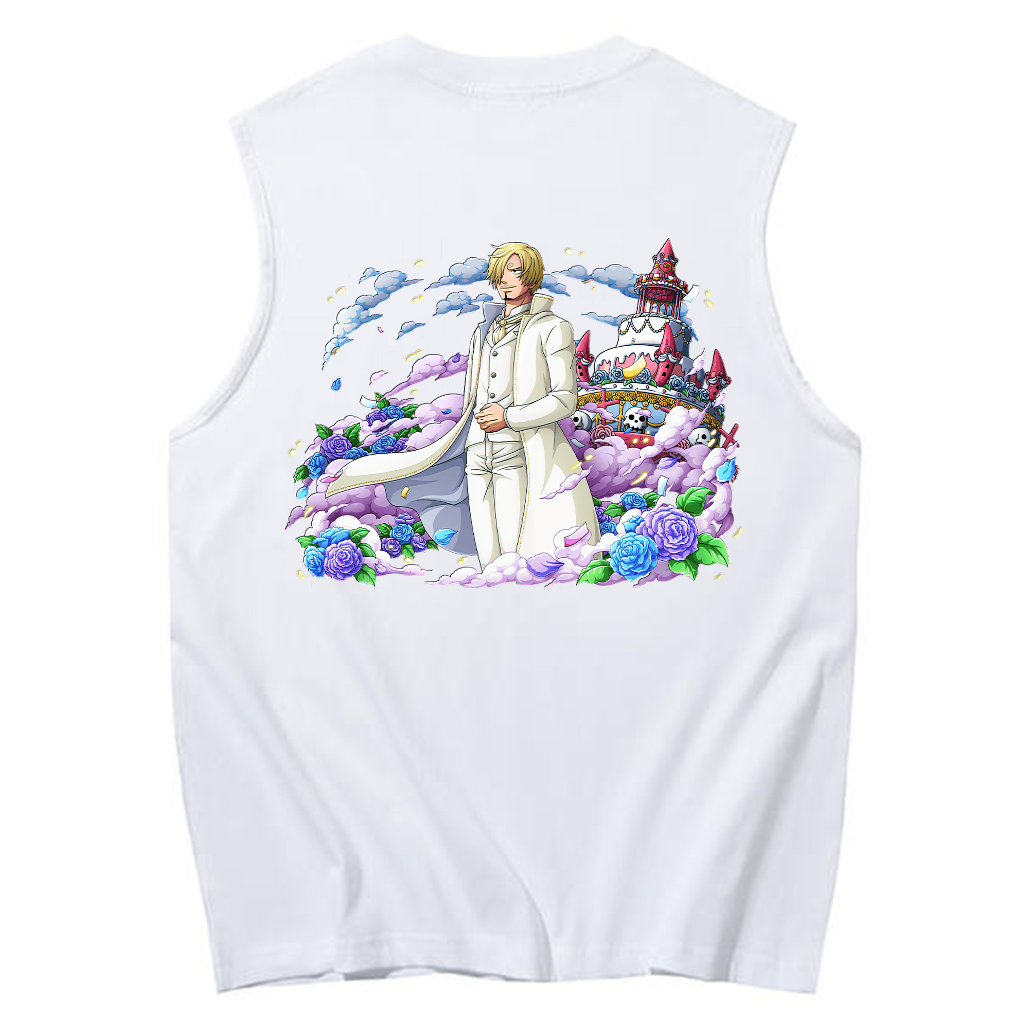 （画像用） ワンピース サンジ ONE PIECE Sanji コットン100％タンクトップ（背面プリント）