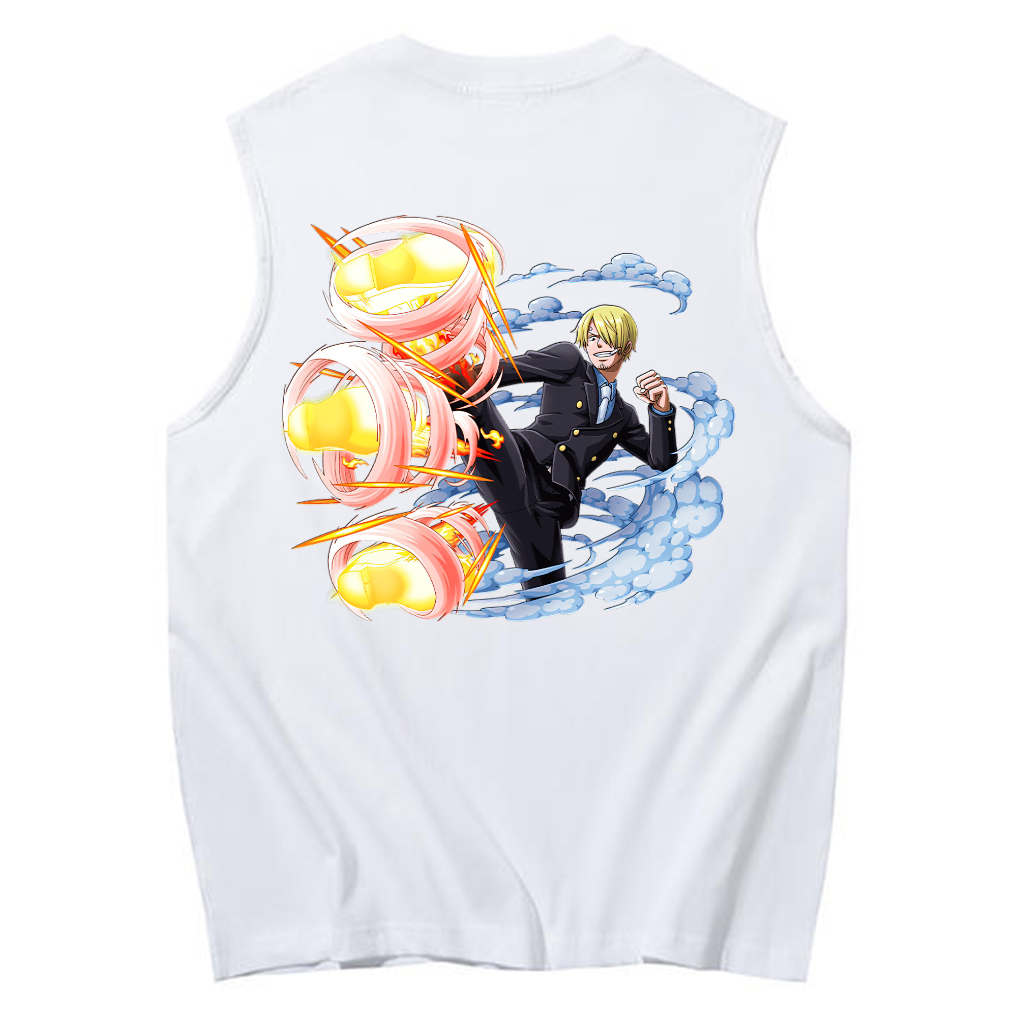 （画像用） ワンピース サンジ ONE PIECE Sanji コットン100％タンクトップ（背面プリント）