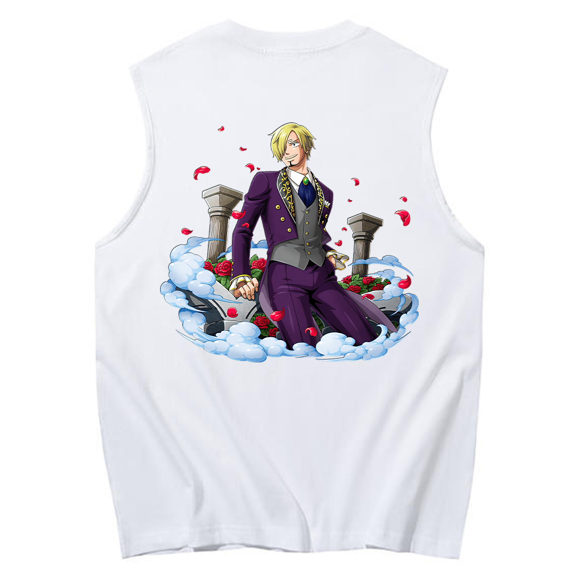 （画像用） ワンピース サンジ ONE PIECE Sanji コットン100％タンクトップ（背面プリント）