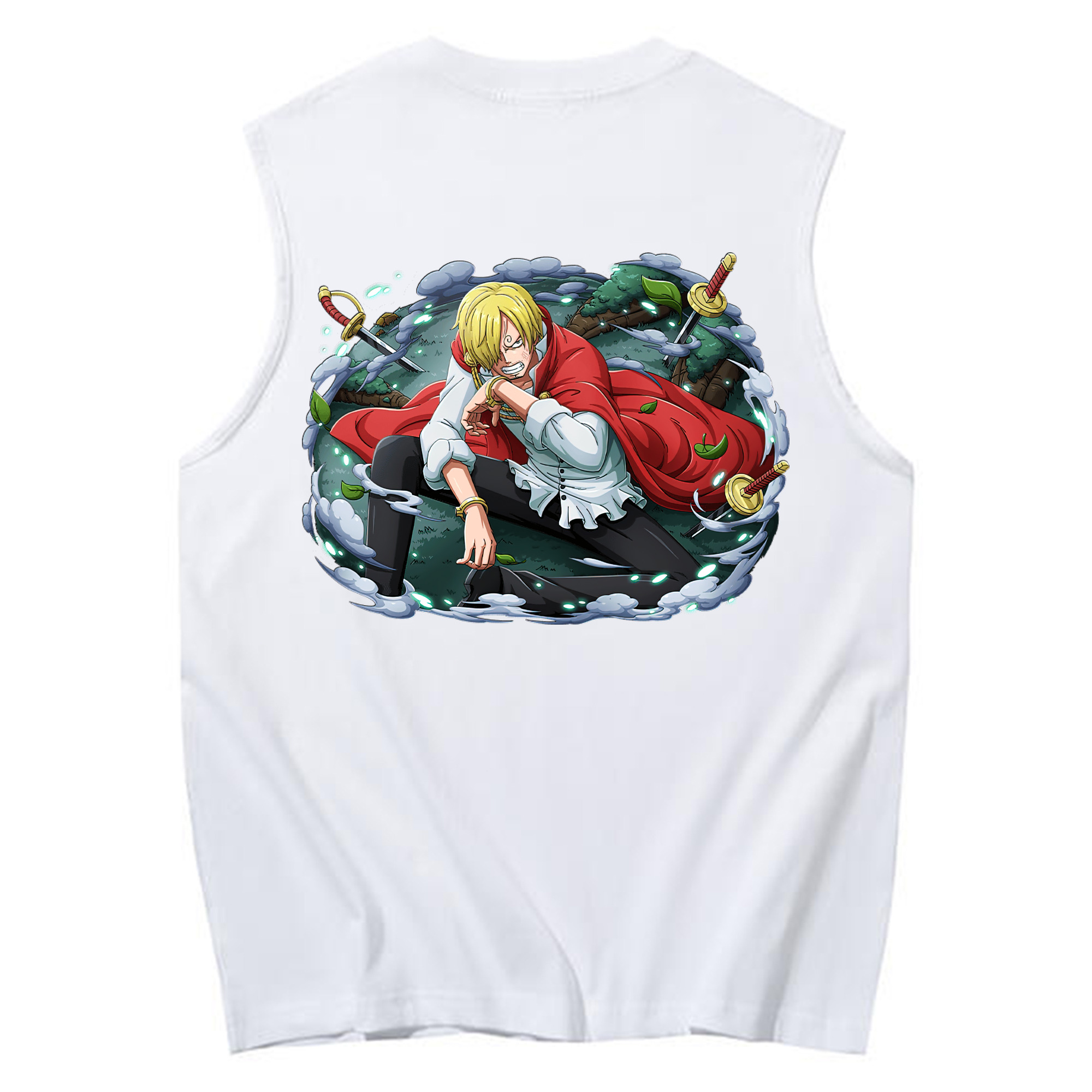 （画像用） ワンピース サンジ ONE PIECE Sanji コットン100％タンクトップ（背面プリント）