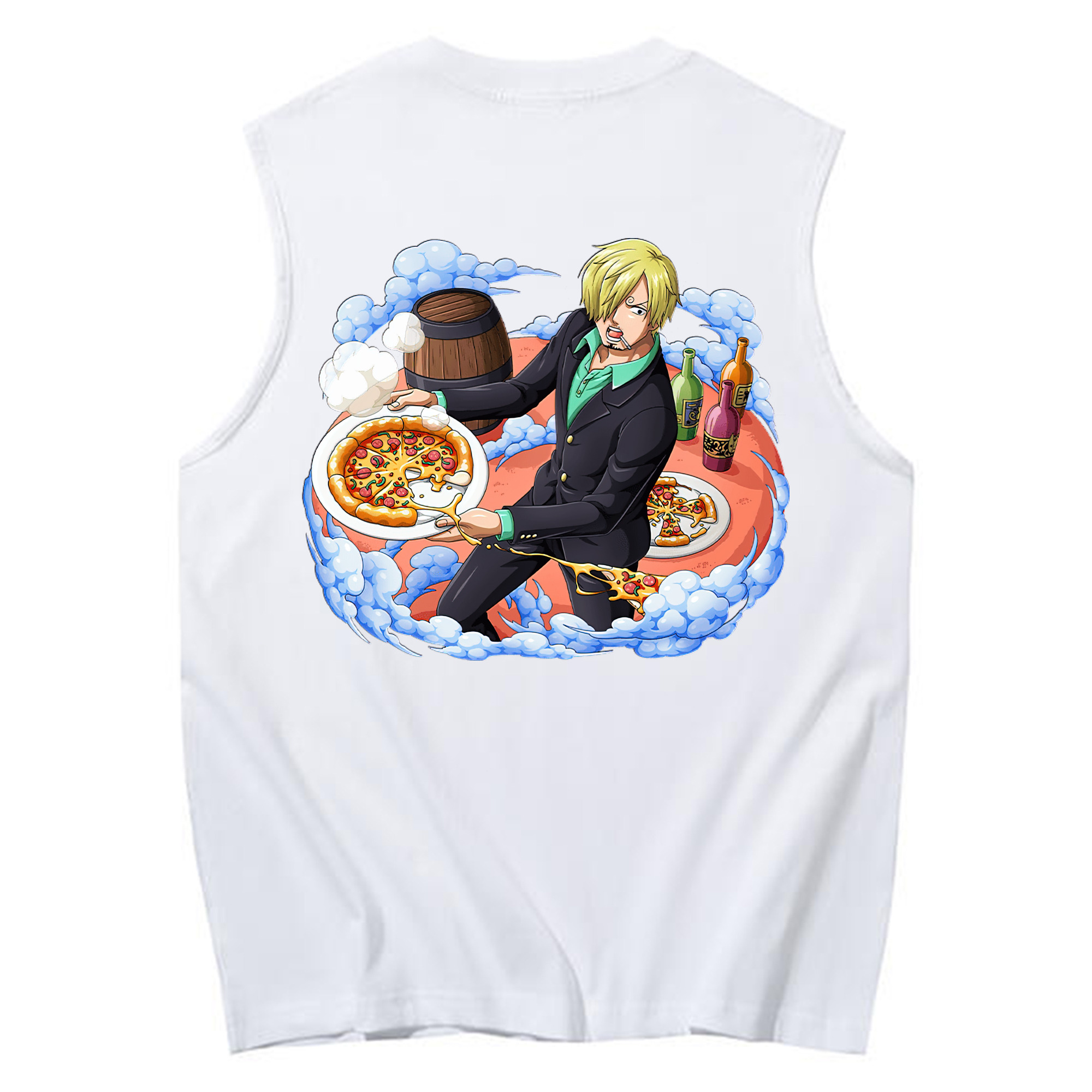 （画像用） ワンピース サンジ ONE PIECE Sanji コットン100％タンクトップ（背面プリント）