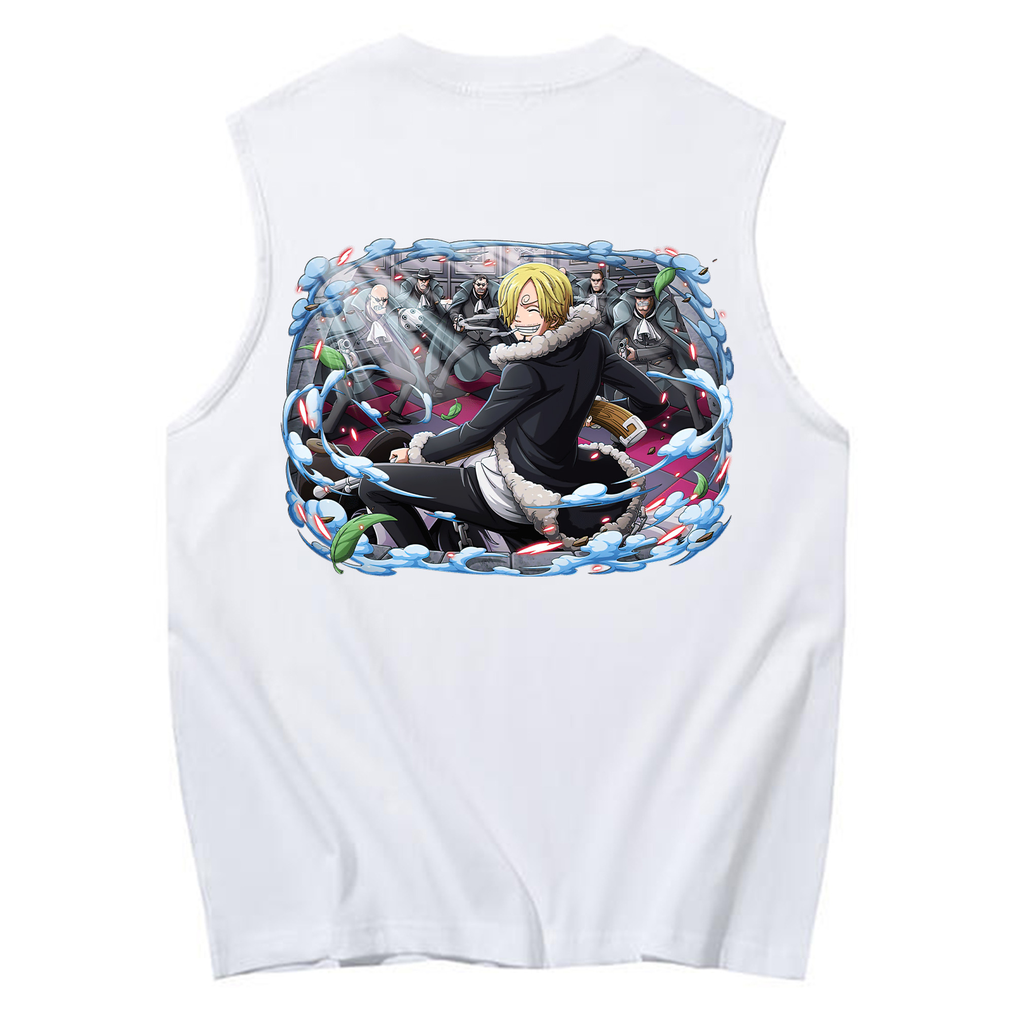 （画像用） ワンピース サンジ ONE PIECE Sanji コットン100％タンクトップ（背面プリント）