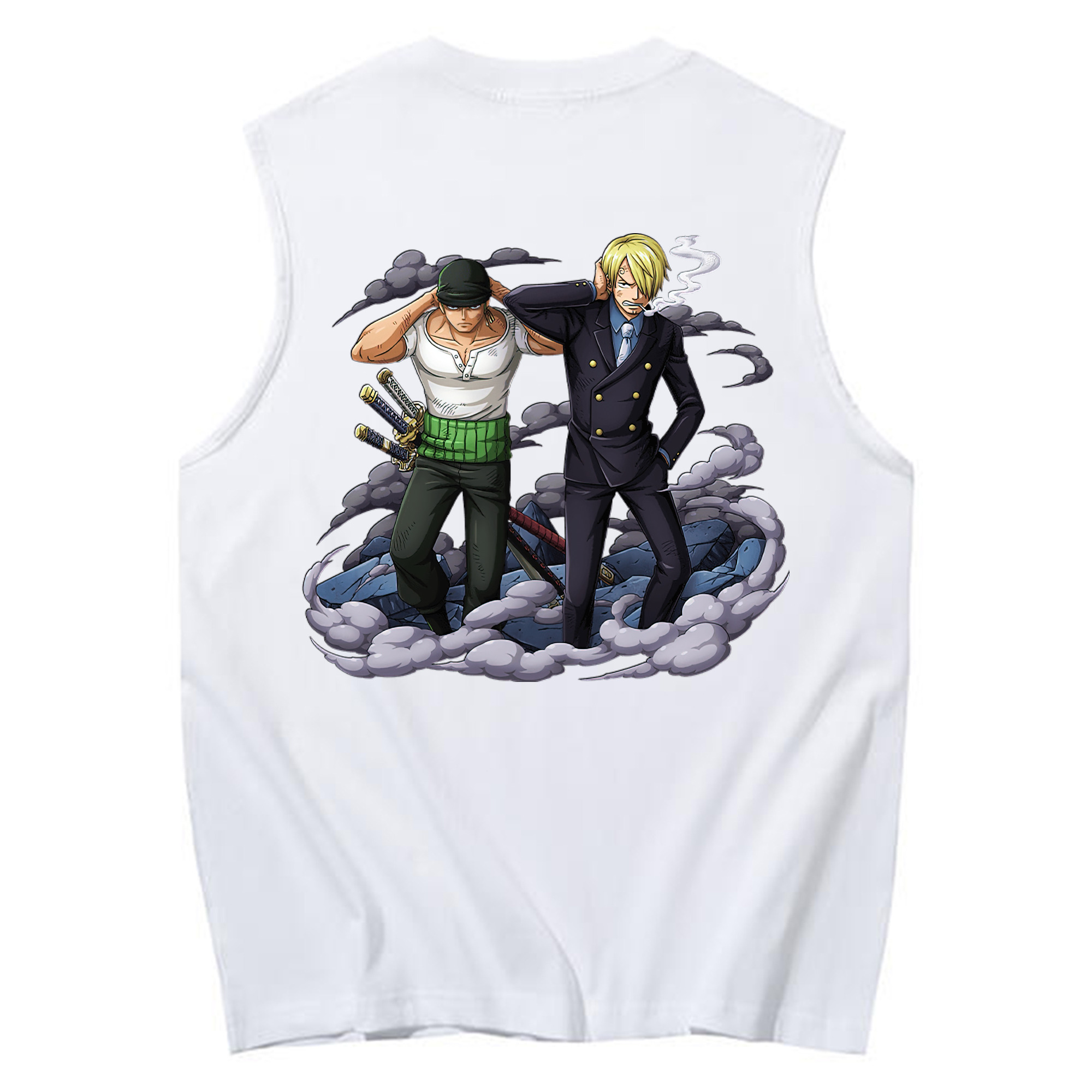 （画像用） ワンピース サンジ ONE PIECE Sanji コットン100％タンクトップ（背面プリント）