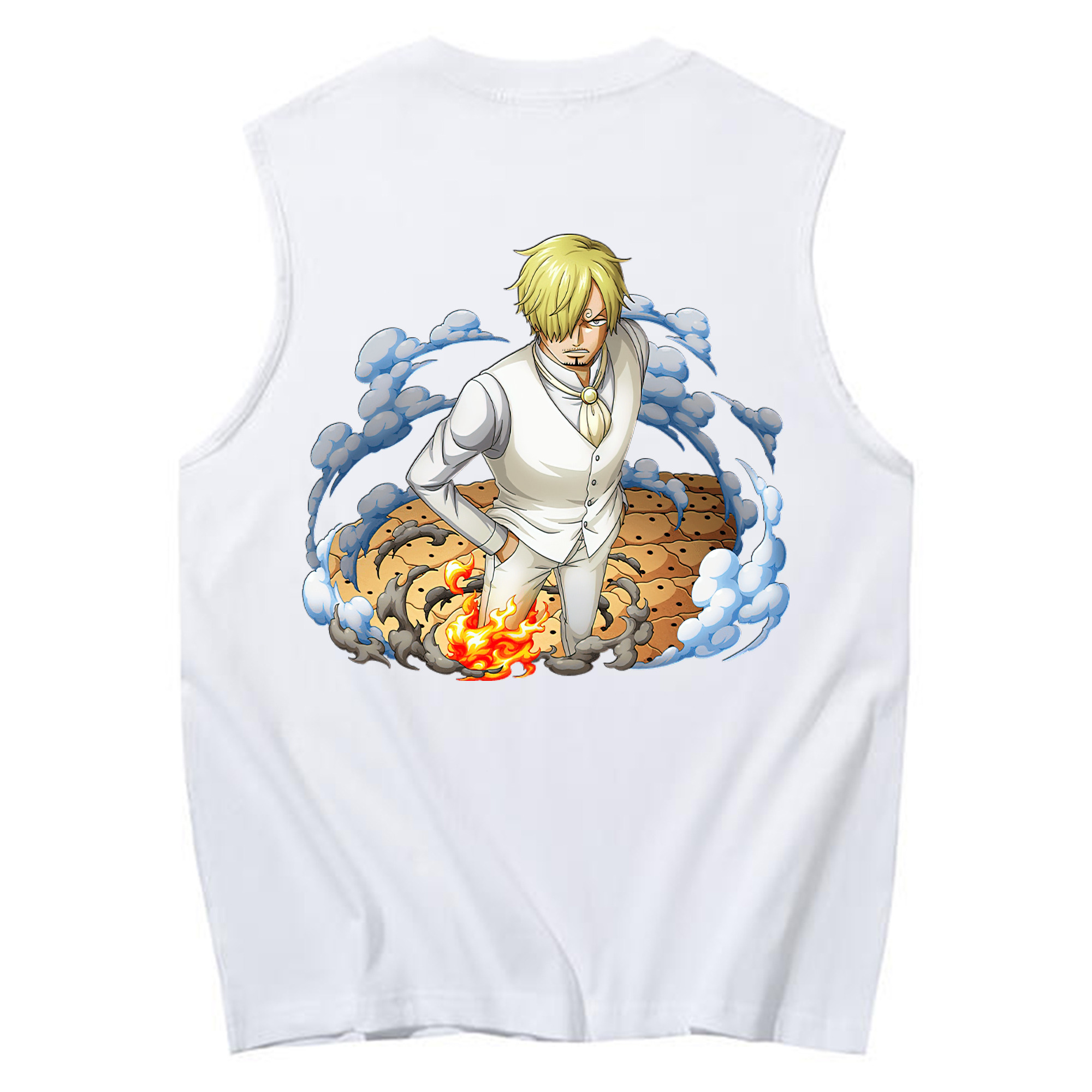 （画像用） ワンピース サンジ ONE PIECE Sanji コットン100％タンクトップ（背面プリント）