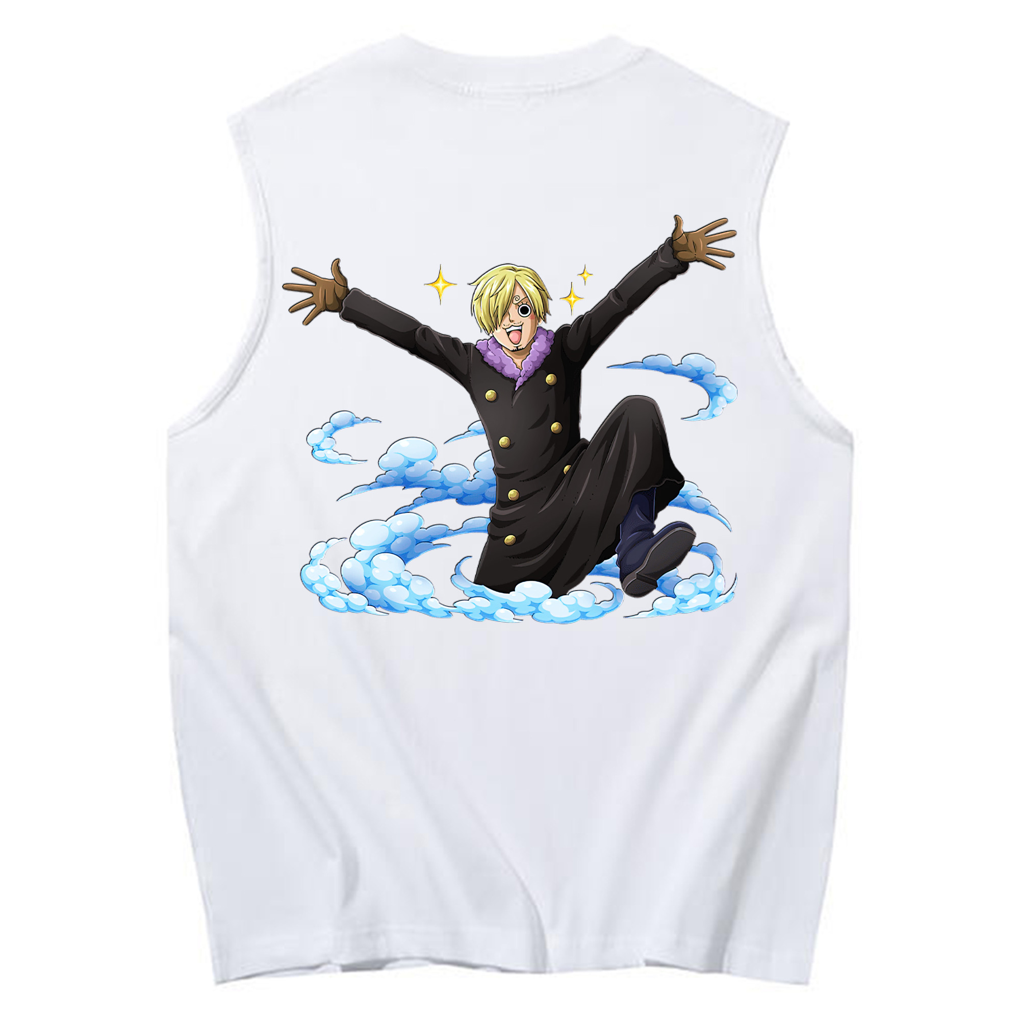 （画像用） ワンピース サンジ ONE PIECE Sanji コットン100％タンクトップ（背面プリント）