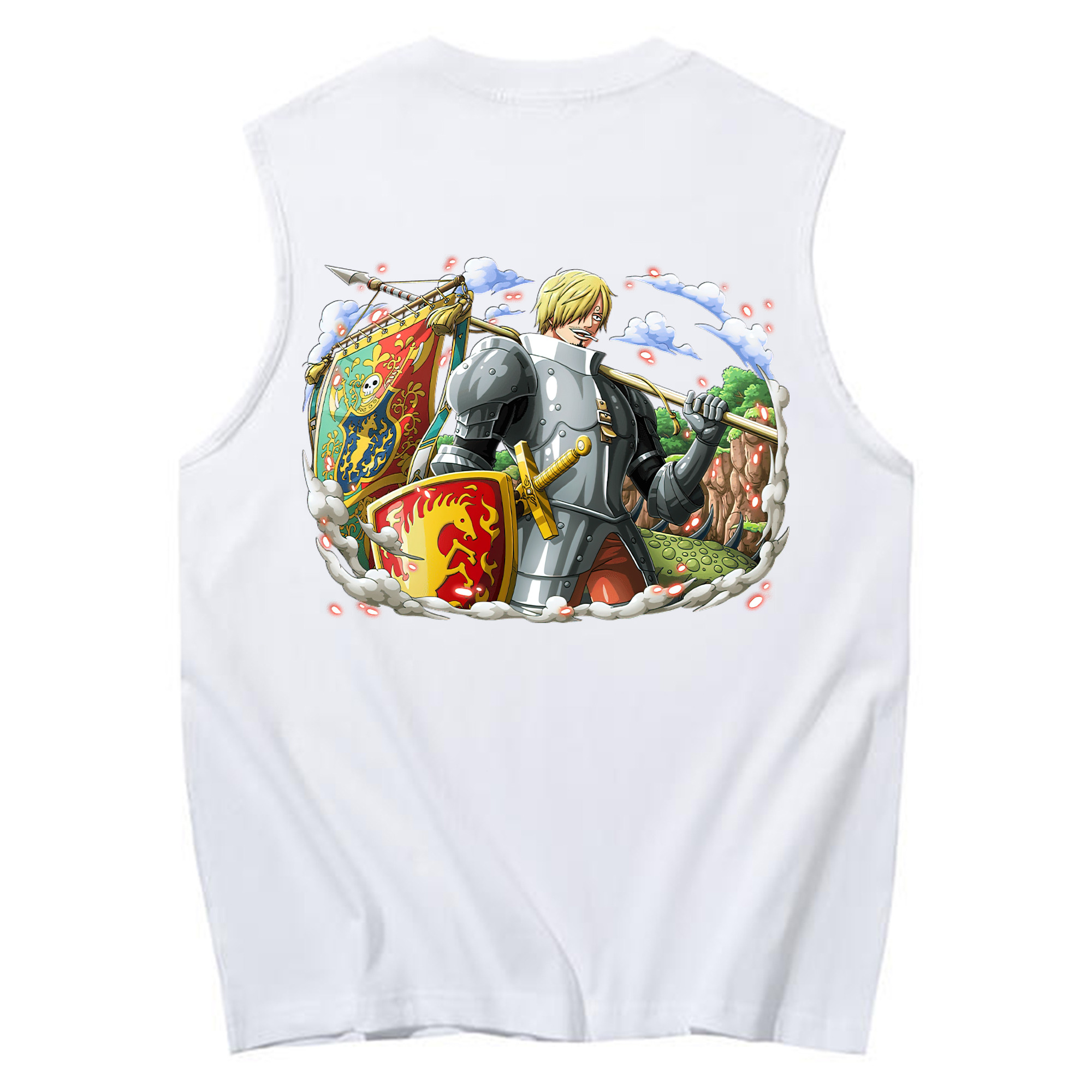 （画像用） ワンピース サンジ ONE PIECE Sanji コットン100％タンクトップ（背面プリント）