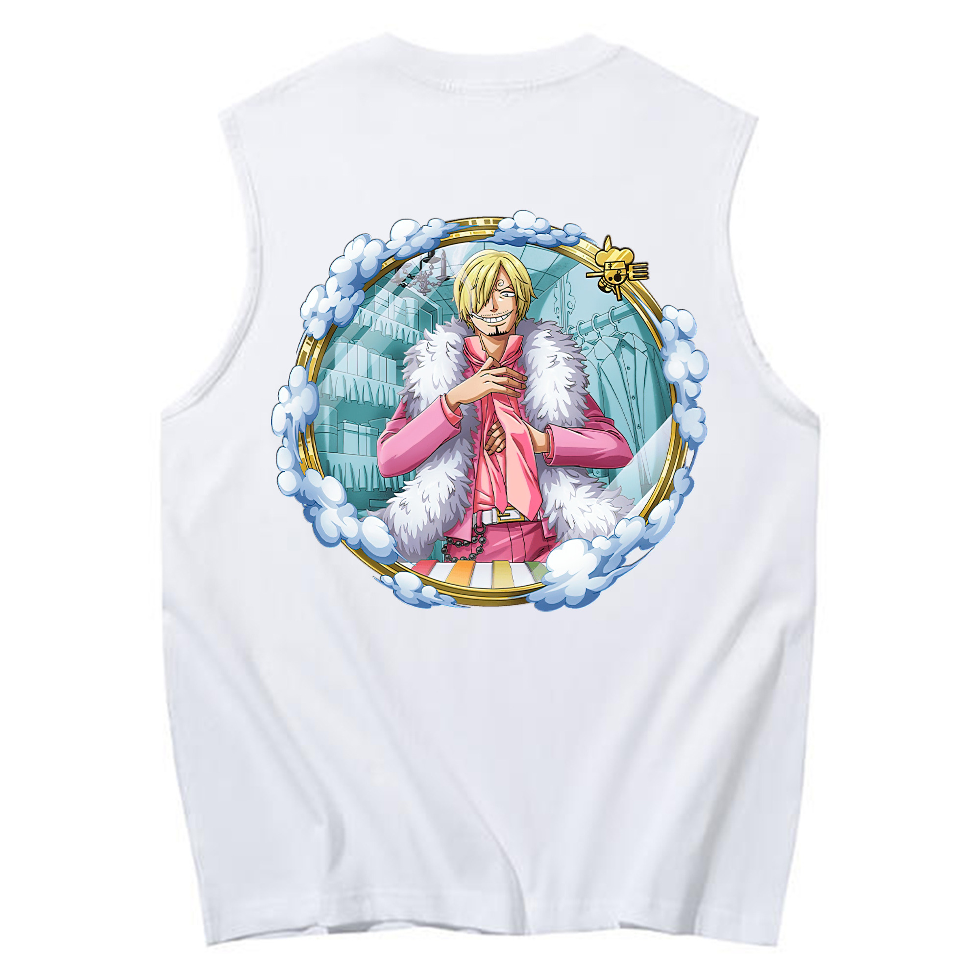 （画像用） ワンピース サンジ ONE PIECE Sanji コットン100％タンクトップ（背面プリント）