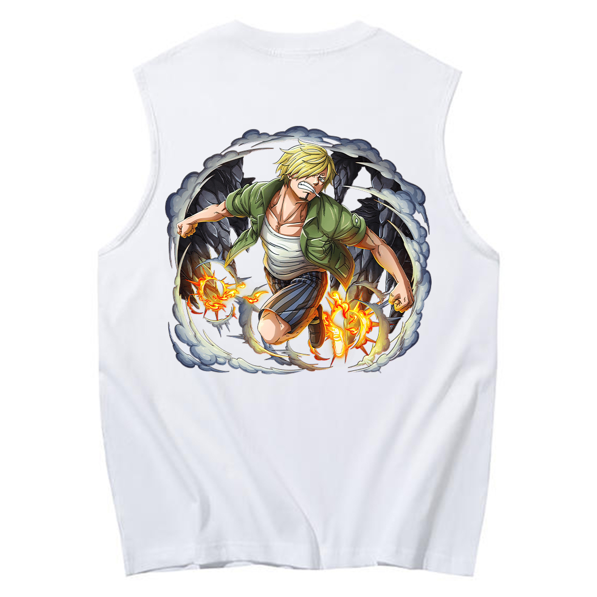 （画像用） ワンピース サンジ ONE PIECE Sanji コットン100％タンクトップ（背面プリント）