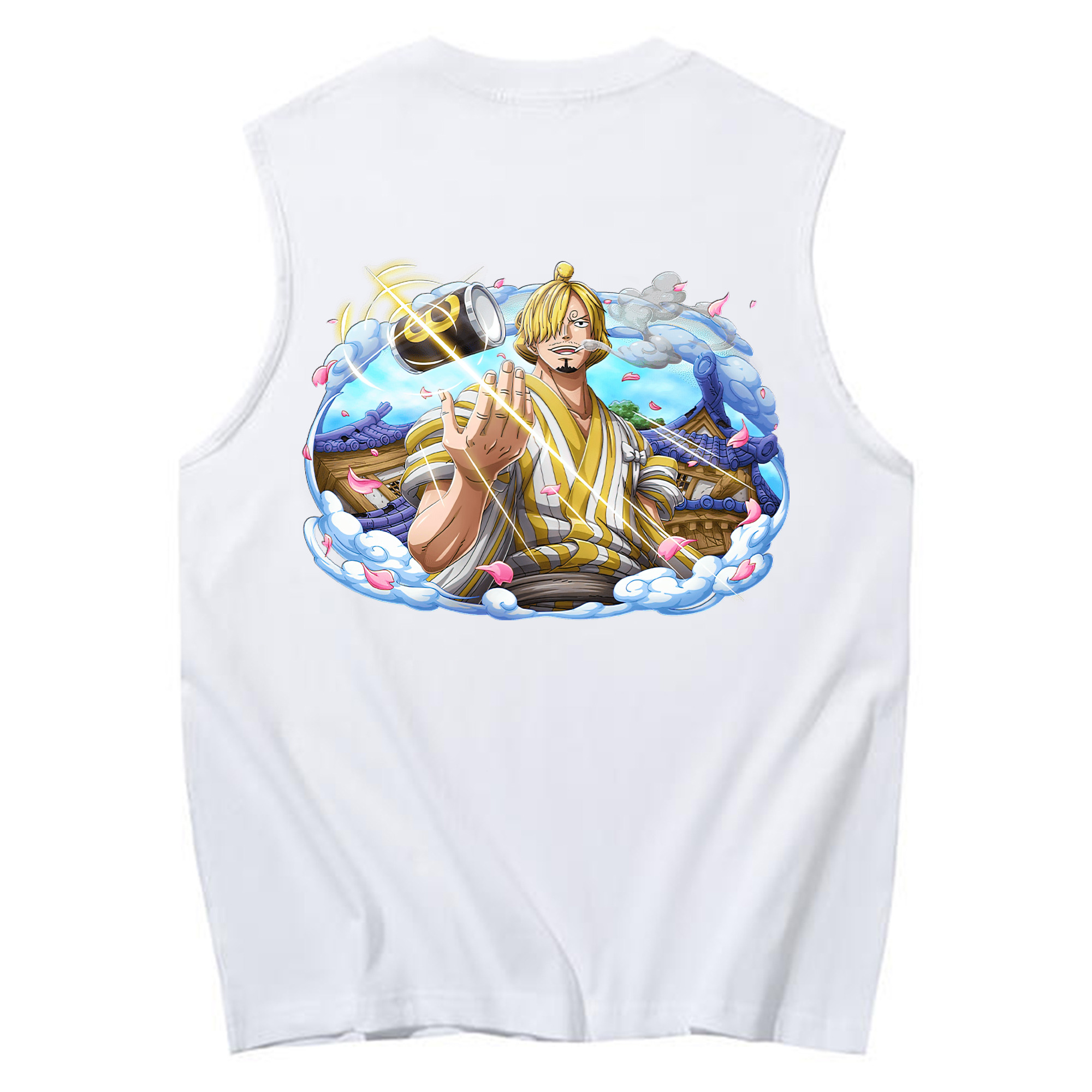 （画像用） ワンピース サンジ ONE PIECE Sanji コットン100％タンクトップ（背面プリント）