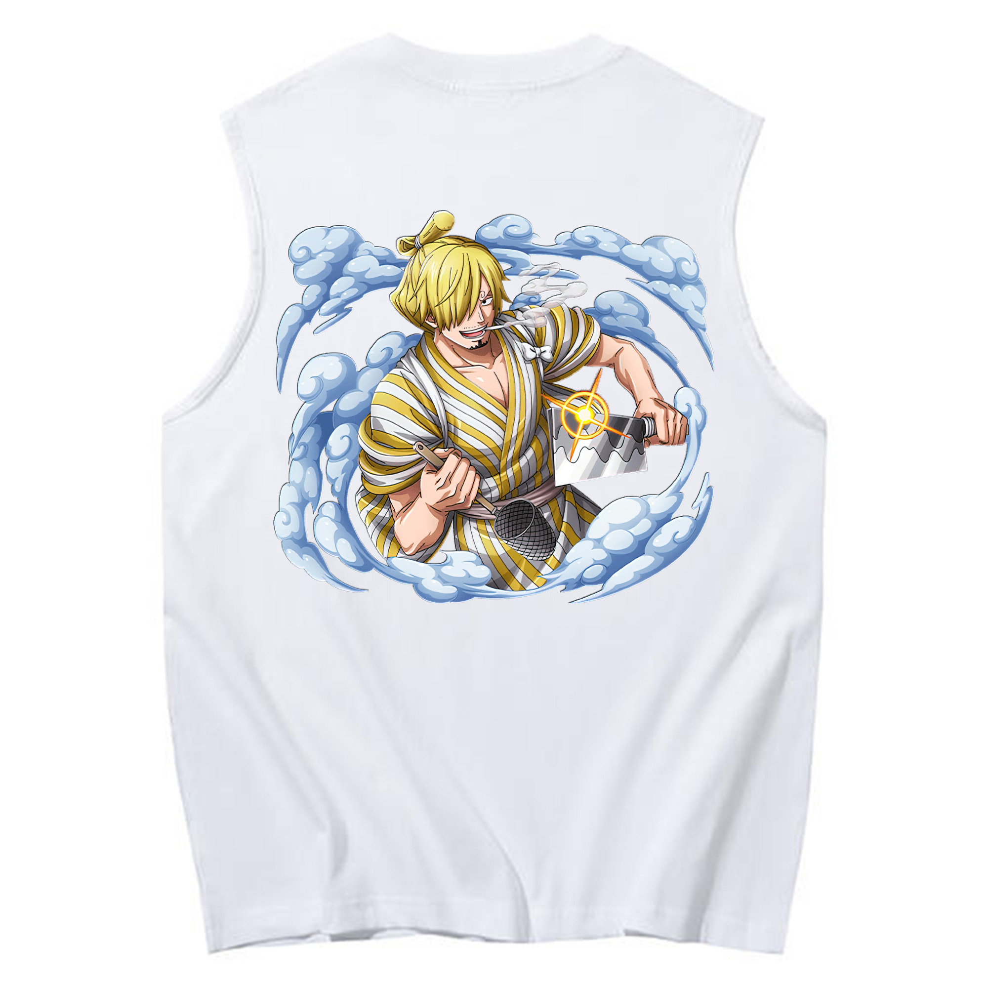 （画像用） ワンピース サンジ ONE PIECE Sanji コットン100％タンクトップ（背面プリント）
