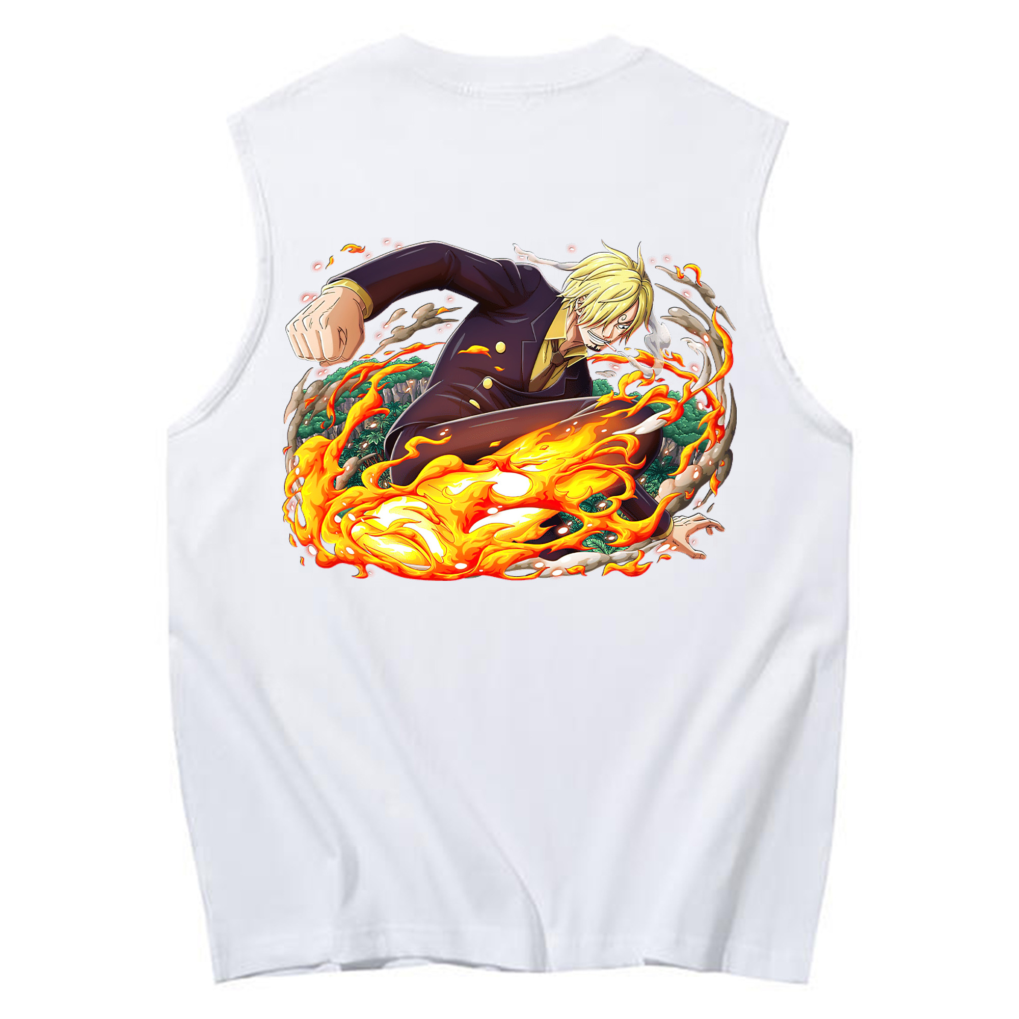 （画像用） ワンピース サンジ ONE PIECE Sanji コットン100％タンクトップ（背面プリント）
