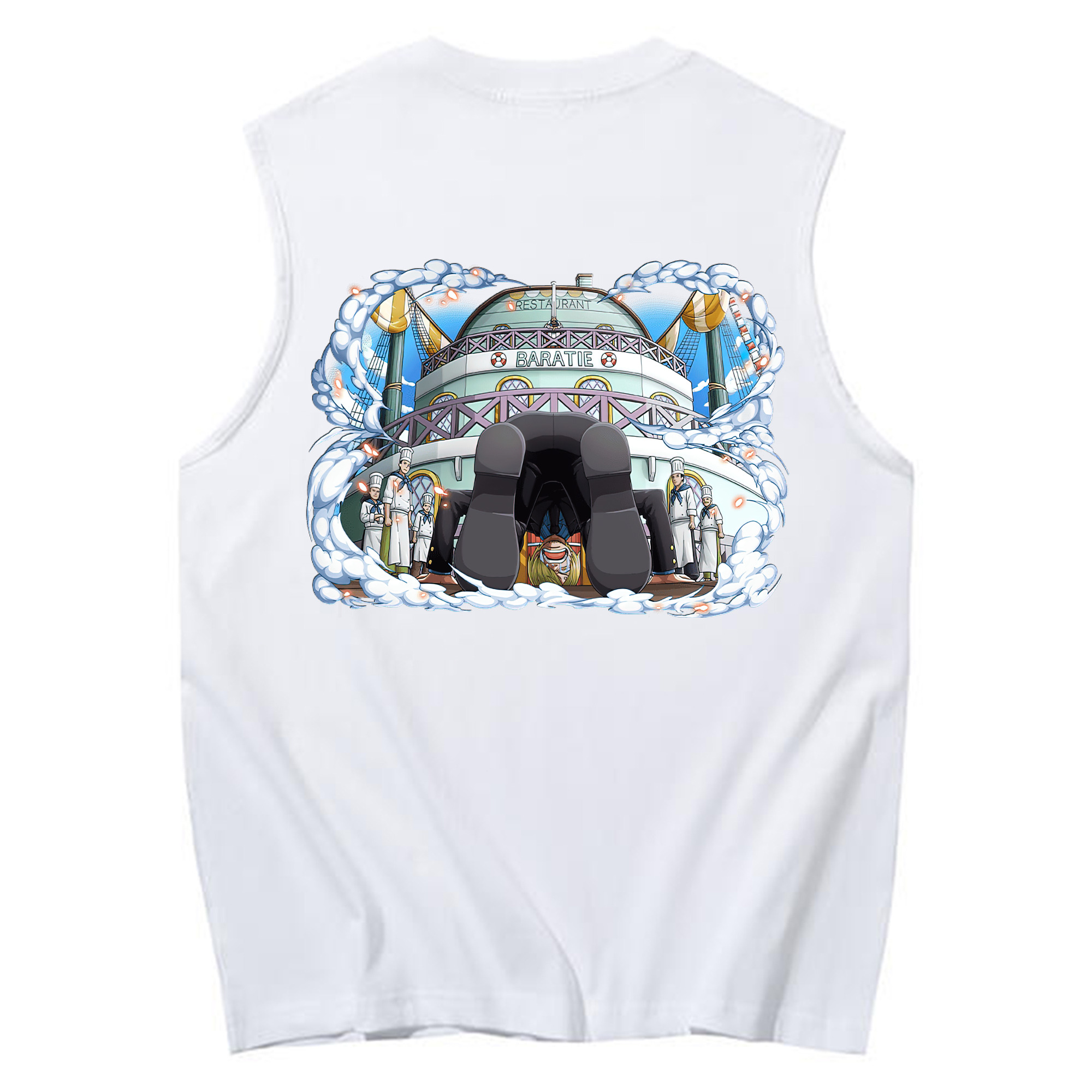 （画像用） ワンピース サンジ ONE PIECE Sanji コットン100％タンクトップ（背面プリント）