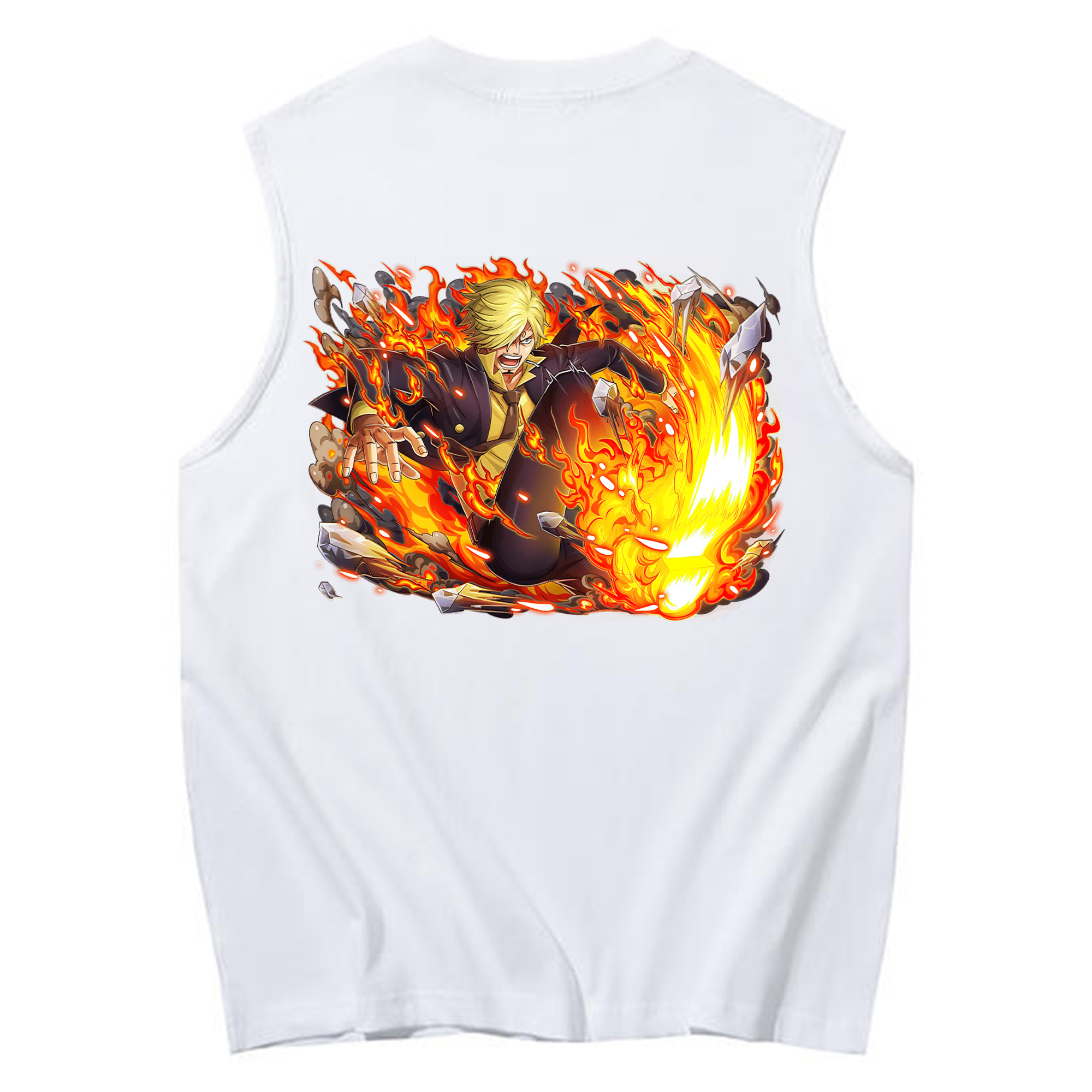 （画像用） ワンピース サンジ ONE PIECE Sanji コットン100％タンクトップ（背面プリント）