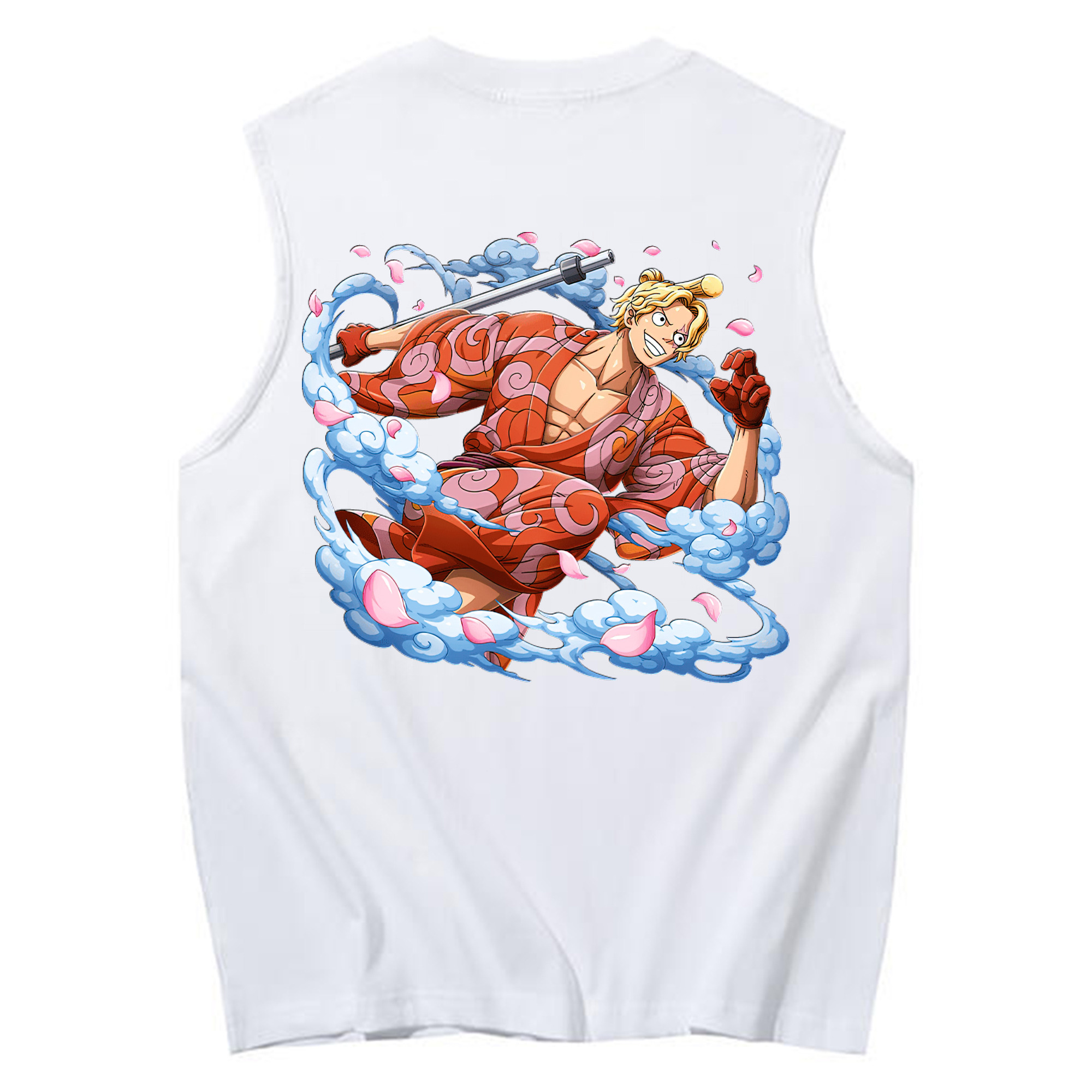 （画像用） ワンピース サンジ ONE PIECE Sanji コットン100％タンクトップ（背面プリント）