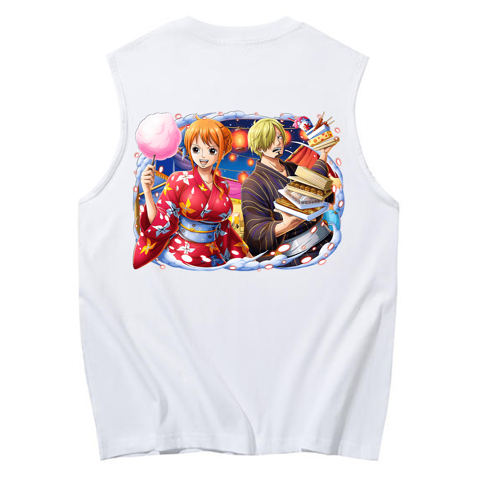 （画像用） ワンピース サンジ ONE PIECE Sanji コットン100％タンクトップ（背面プリント）