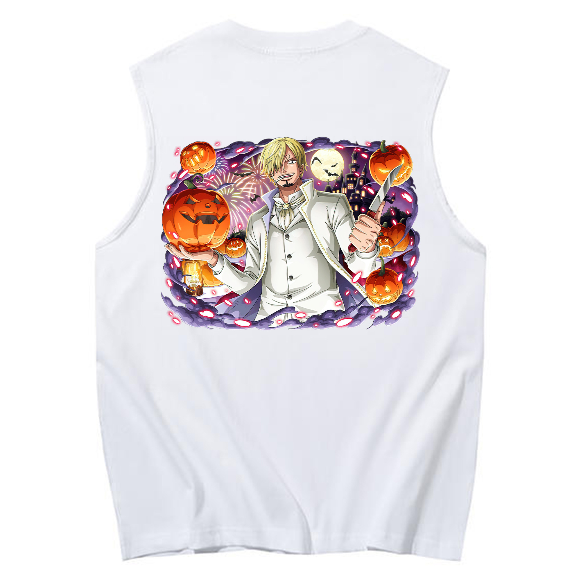 （画像用） ワンピース サンジ ONE PIECE Sanji コットン100％タンクトップ（背面プリント）