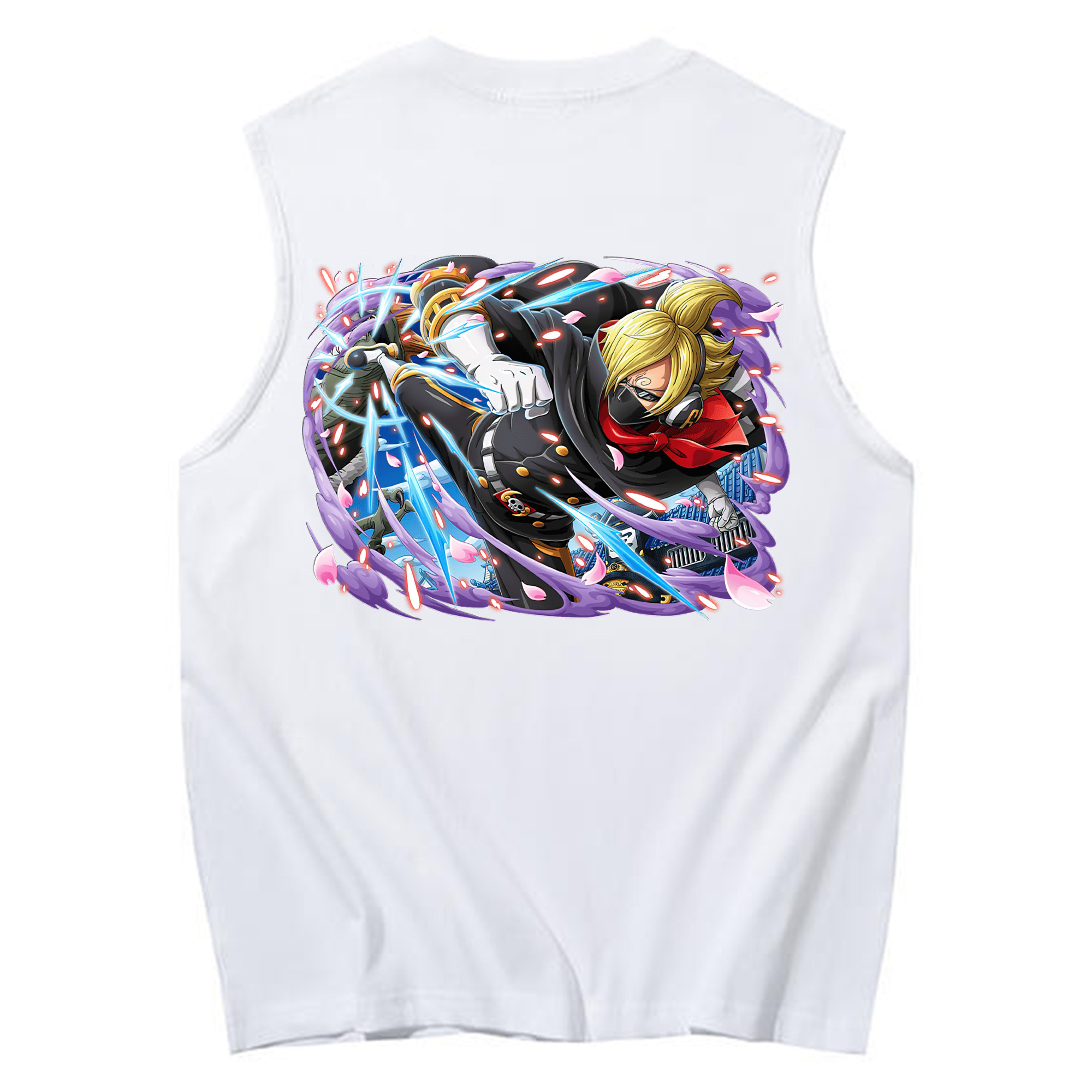 （画像用） ワンピース サンジ ONE PIECE Sanji コットン100％タンクトップ（背面プリント）