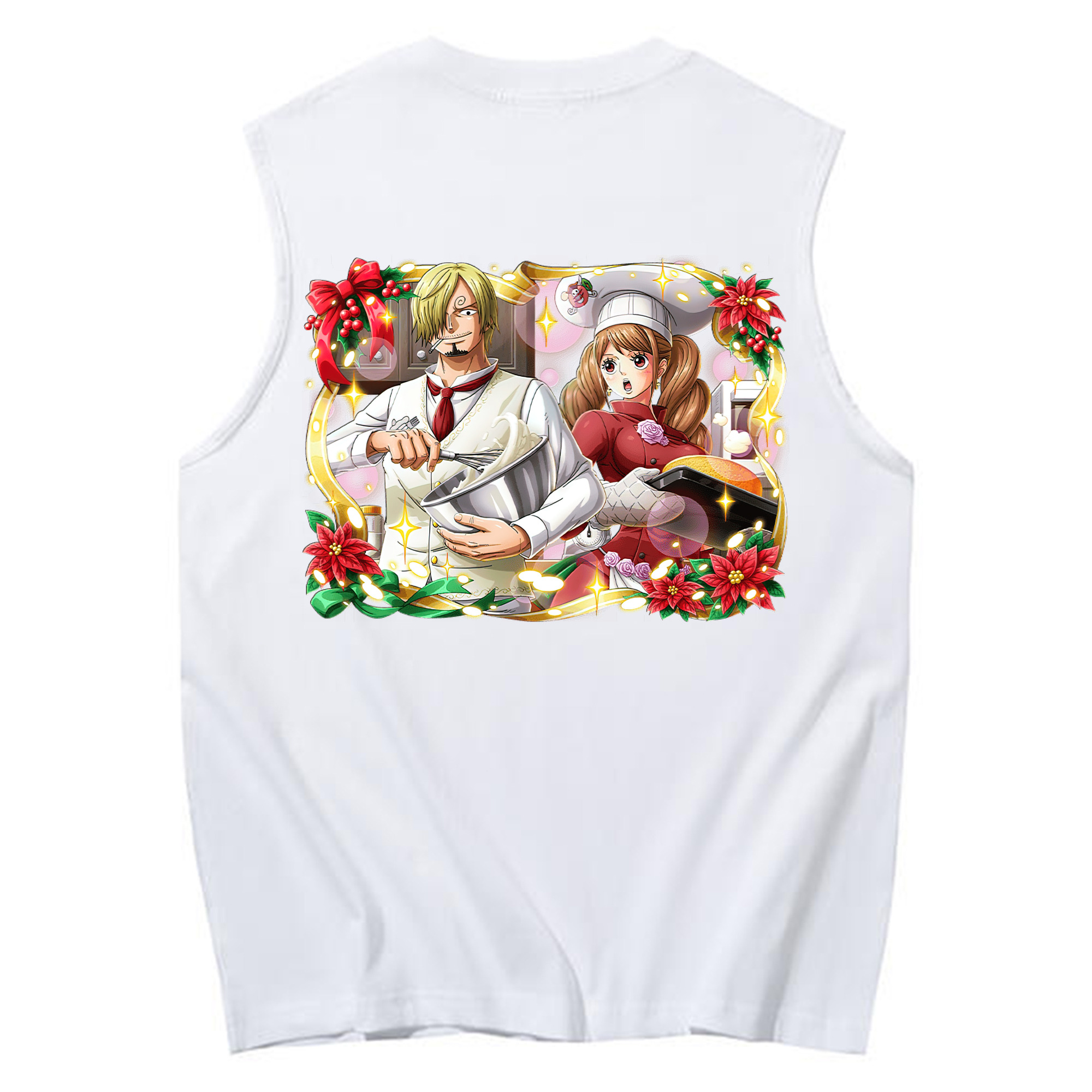 （画像用） ワンピース サンジ ONE PIECE Sanji コットン100％タンクトップ（背面プリント）