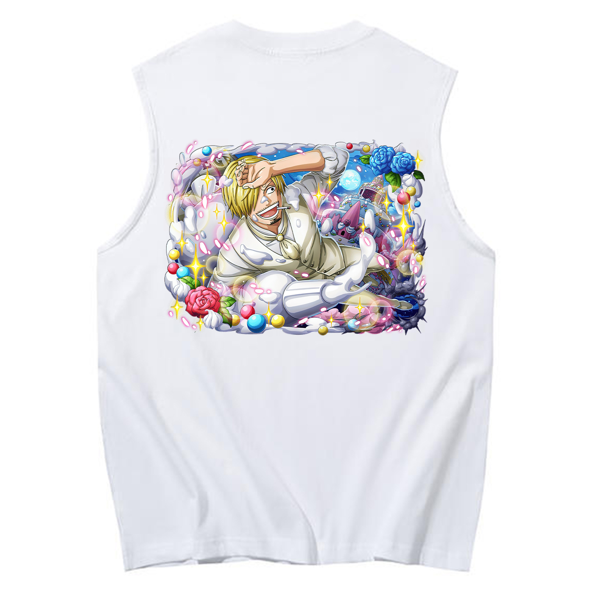 （画像用） ワンピース サンジ ONE PIECE Sanji コットン100％タンクトップ（背面プリント）