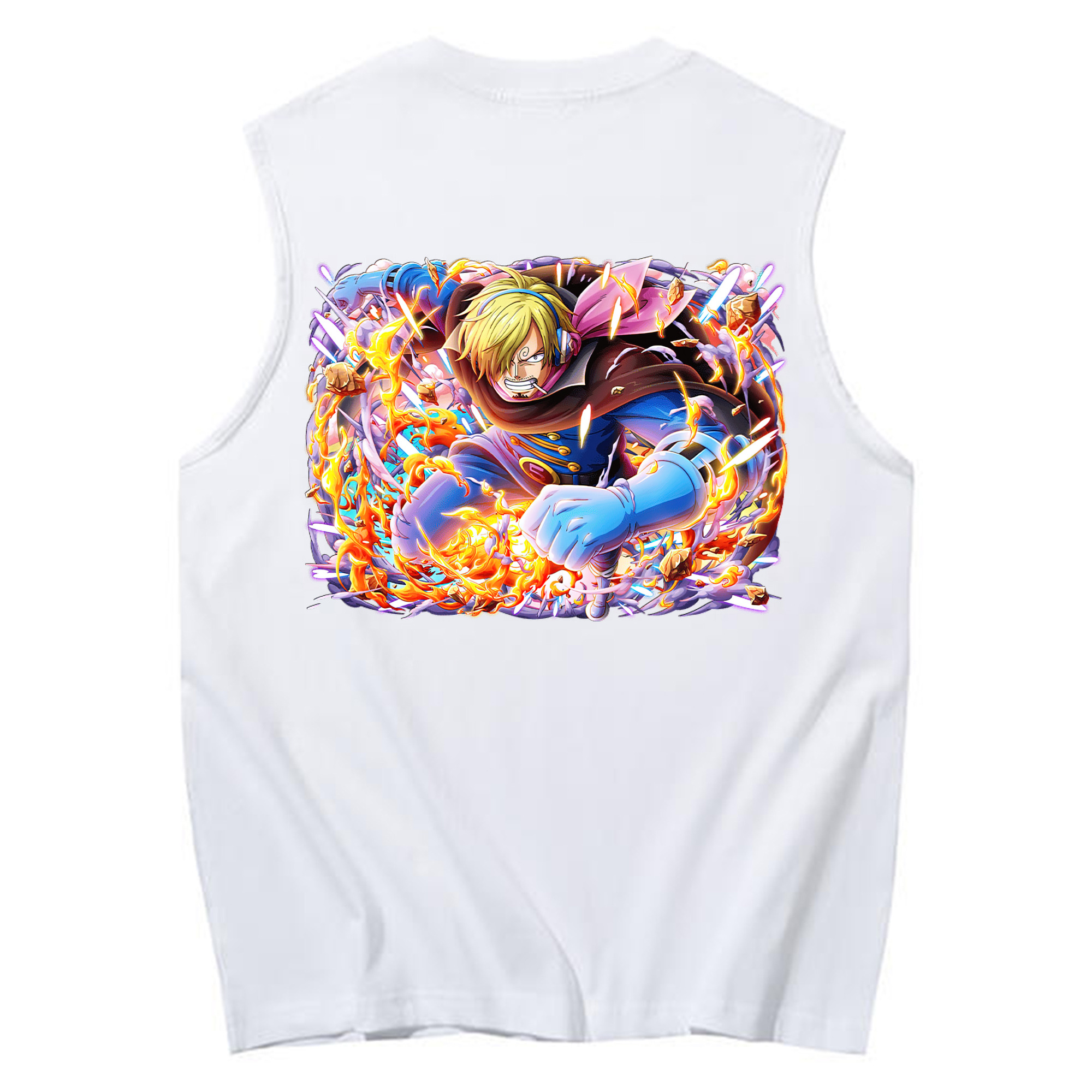 （画像用） ワンピース サンジ ONE PIECE Sanji コットン100％タンクトップ（背面プリント）