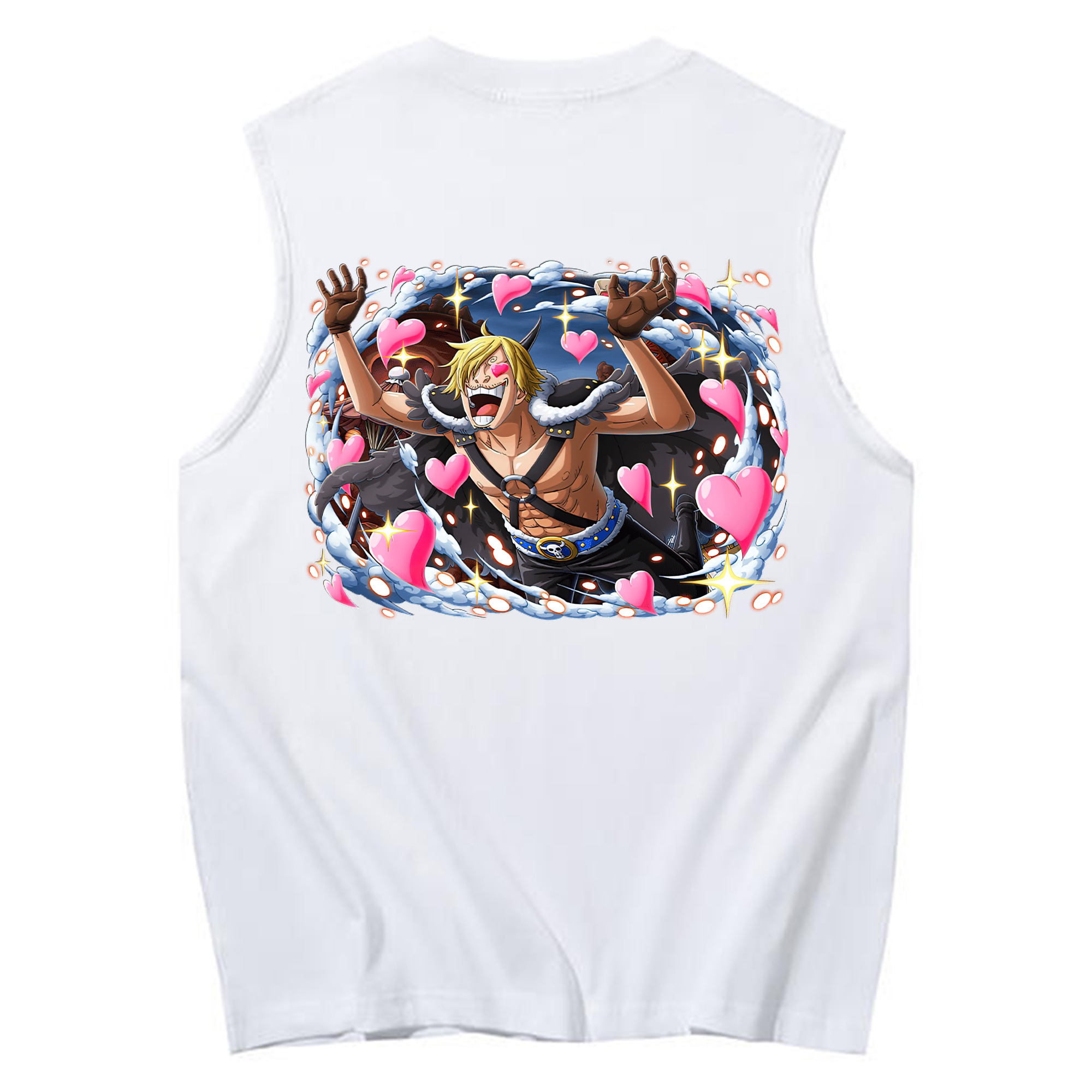 （画像用） ワンピース サンジ ONE PIECE Sanji コットン100％タンクトップ（背面プリント）