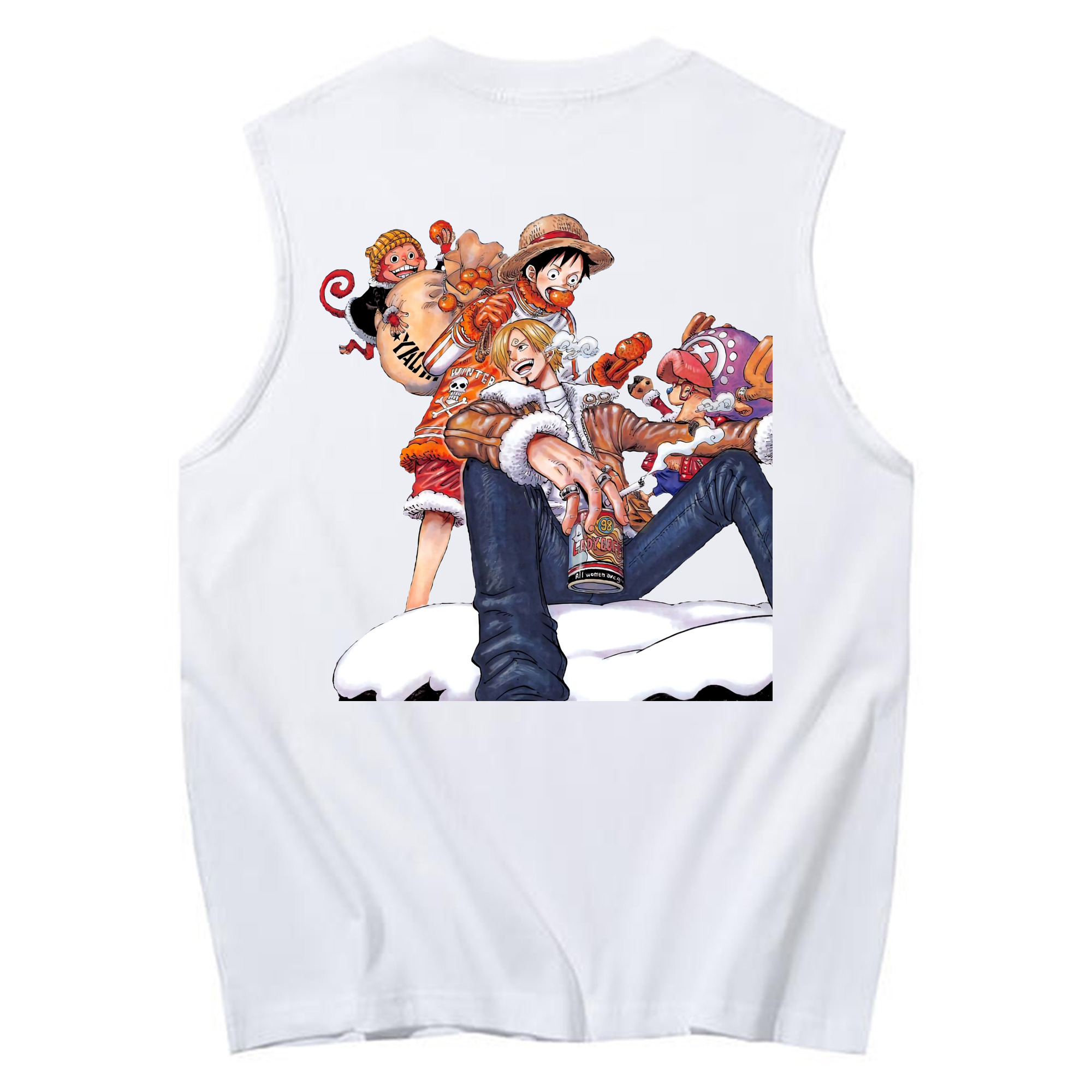 （画像用） ワンピース サンジ ONE PIECE Sanji コットン100％タンクトップ（背面プリント）