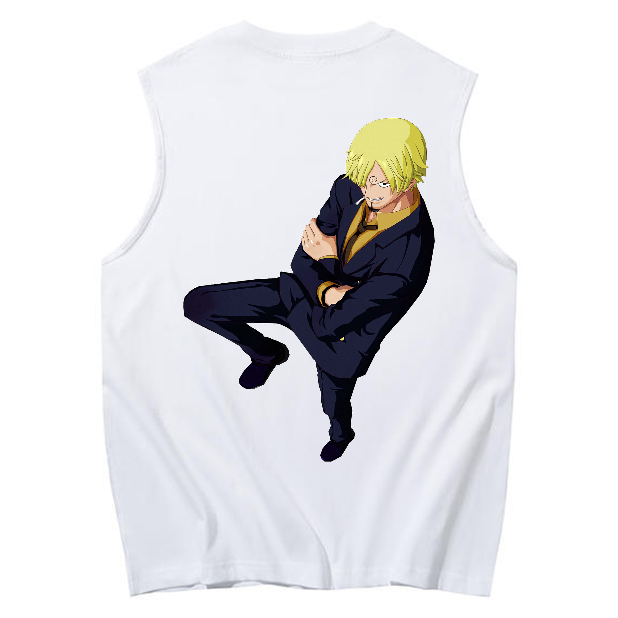 （画像用） ワンピース サンジ ONE PIECE Sanji コットン100％タンクトップ（背面プリント）