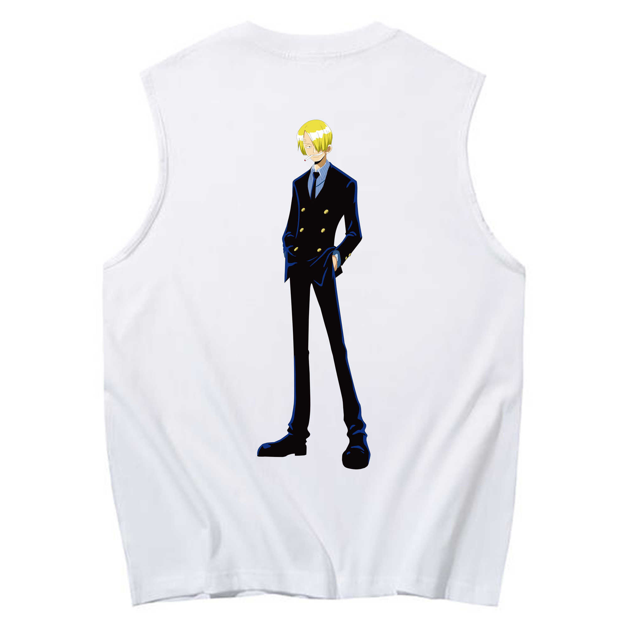 （画像用） ワンピース サンジ ONE PIECE Sanji コットン100％タンクトップ（背面プリント）