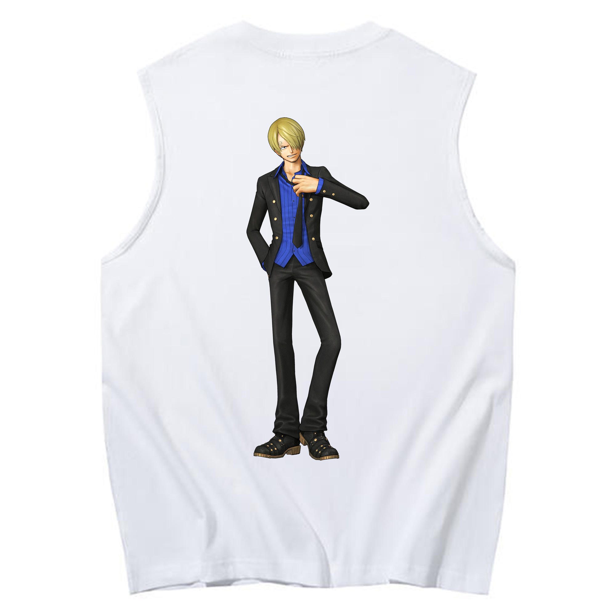 （画像用） ワンピース サンジ ONE PIECE Sanji コットン100％タンクトップ（背面プリント）