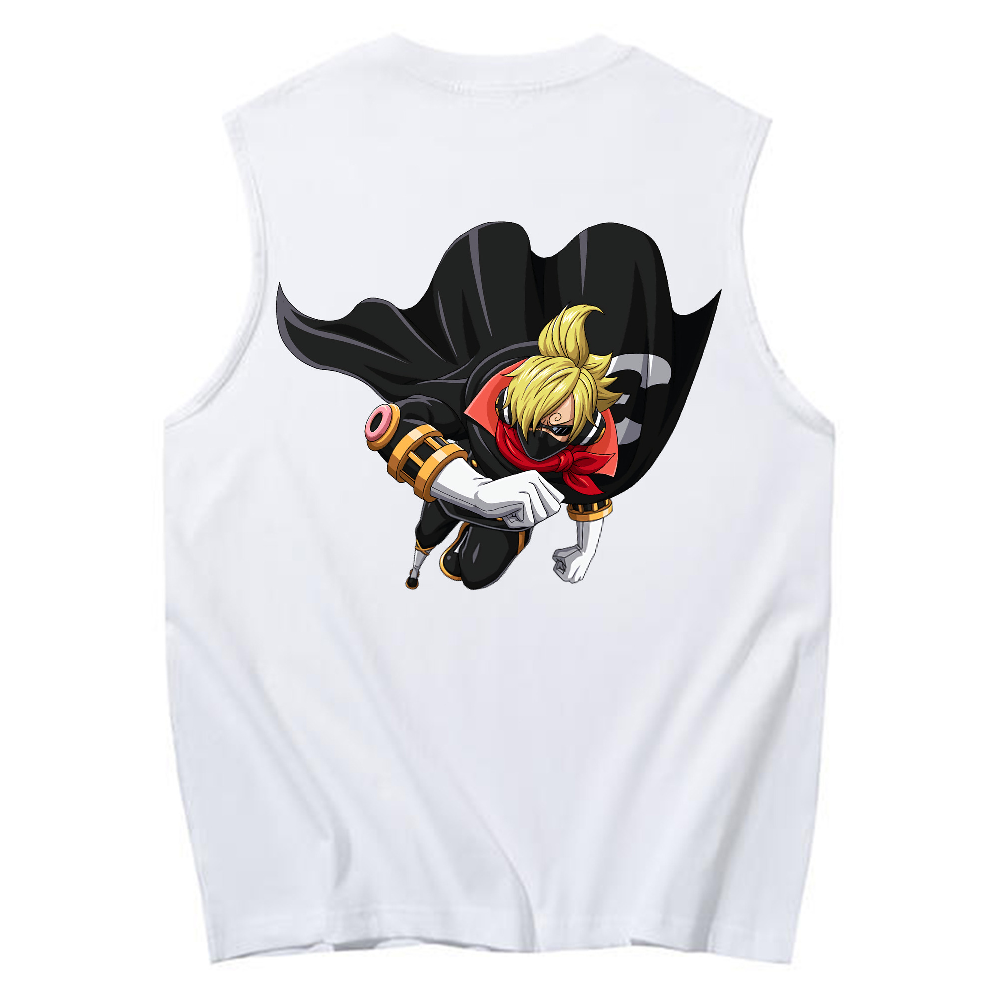 （画像用） ワンピース サンジ ONE PIECE Sanji コットン100％タンクトップ（背面プリント）