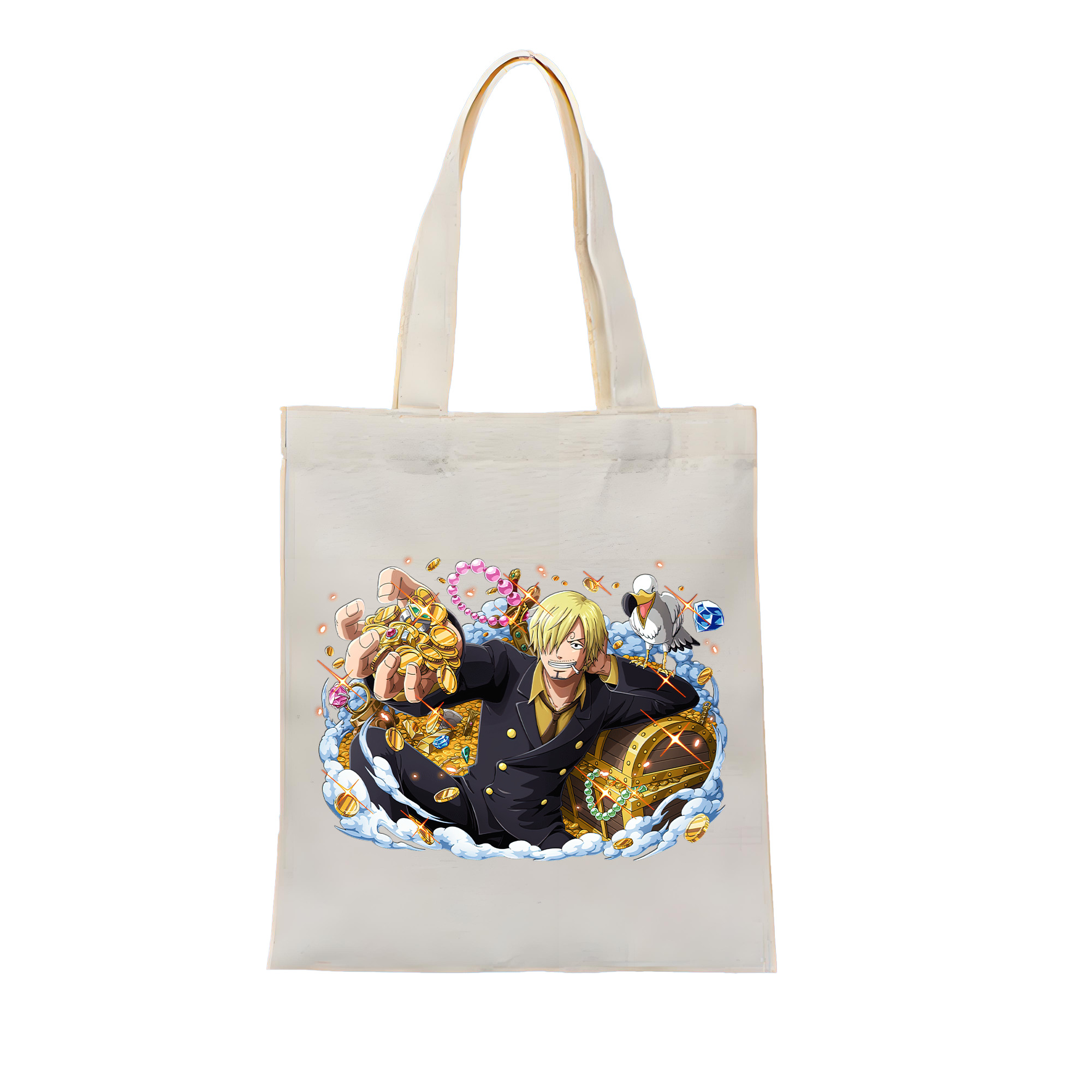 （画像用） ワンピース サンジ ONE PIECE Sanji 縦型キャンバス生地手提げバッグ　トートバッグ
