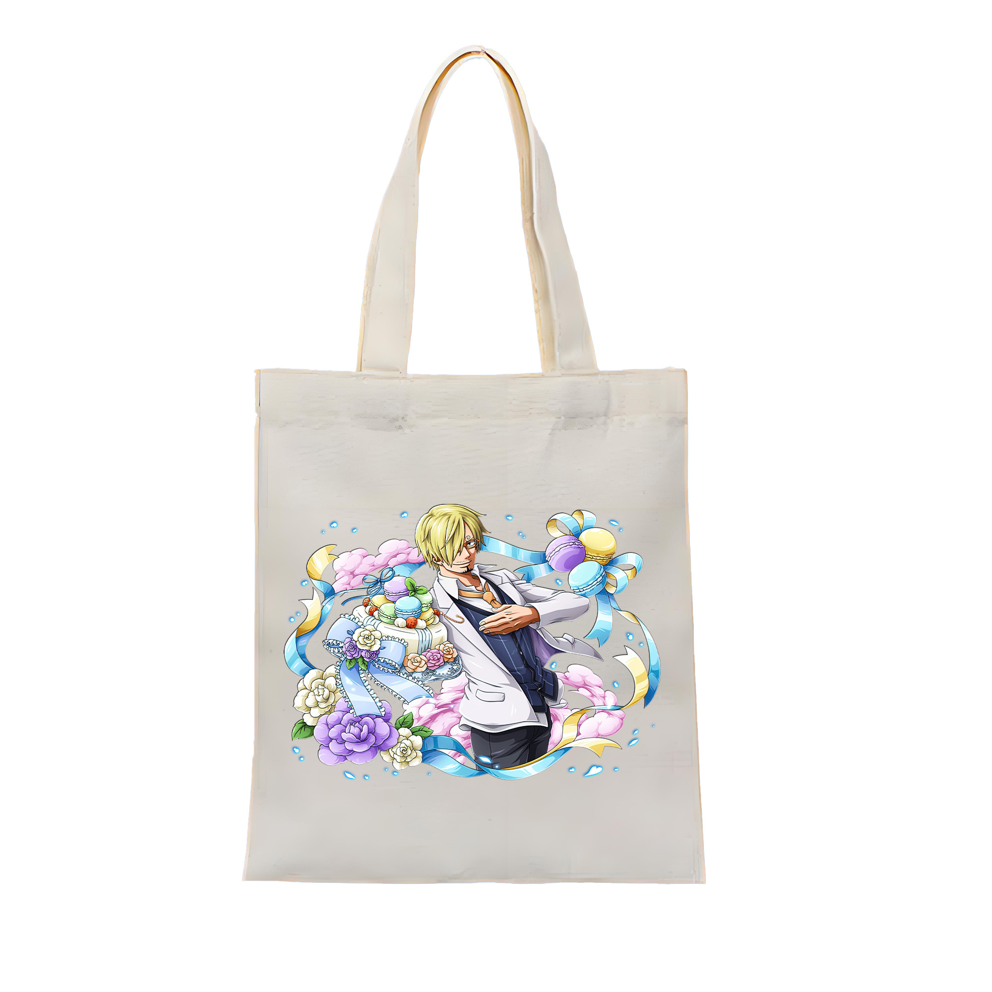 （画像用） ワンピース サンジ ONE PIECE Sanji 縦型キャンバス生地手提げバッグ　トートバッグ
