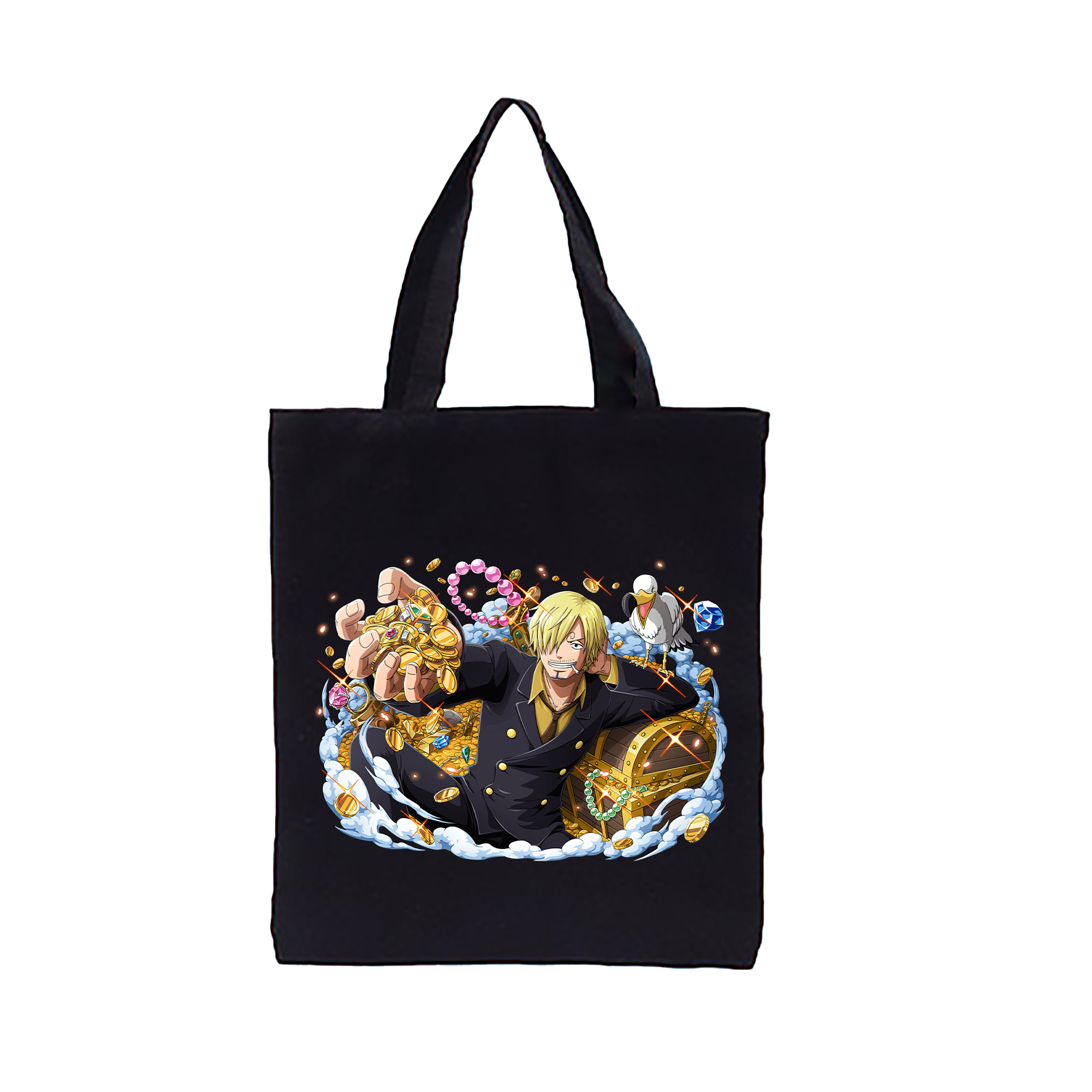 （画像用） ワンピース サンジ ONE PIECE Sanji 縦型キャンバス生地手提げバッグ　トートバッグ