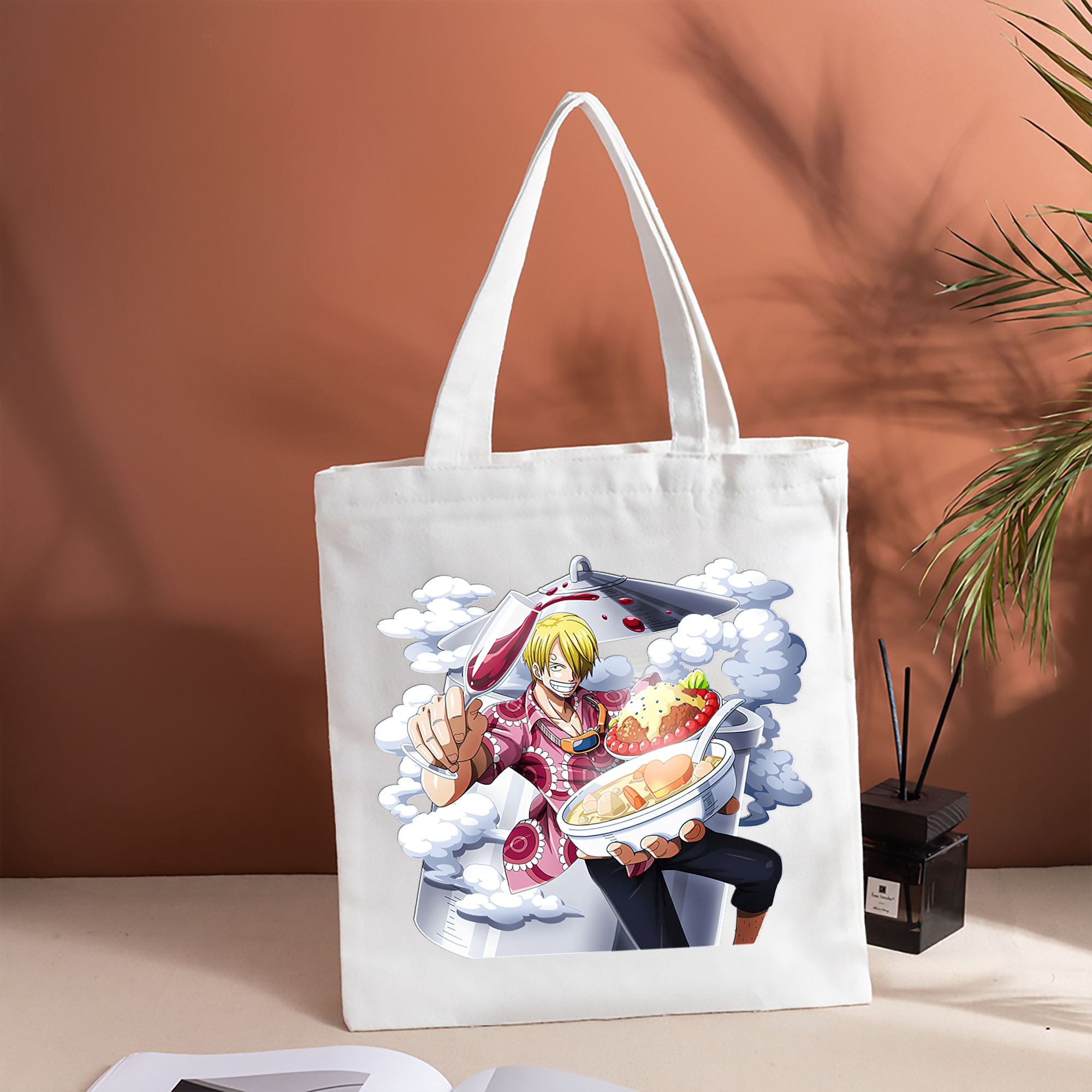 ワンピース サンジ ONE PIECE Sanji 縦型キャンバス生地手提げバッグ　トートバッグ