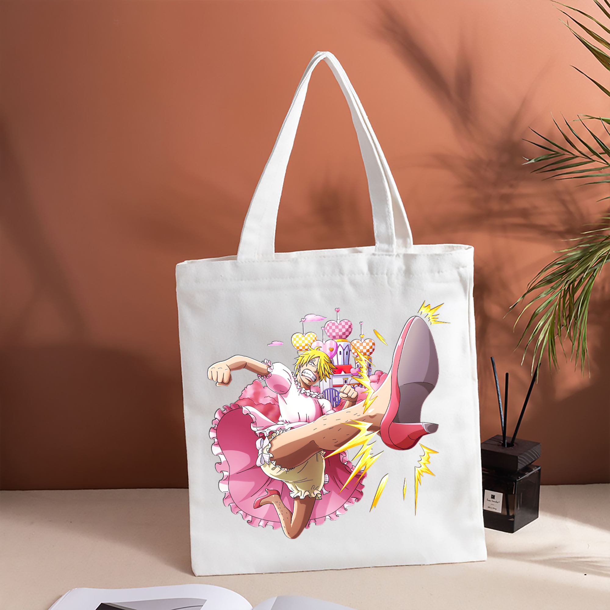 ワンピース サンジ ONE PIECE Sanji 縦型キャンバス生地手提げバッグ　トートバッグ