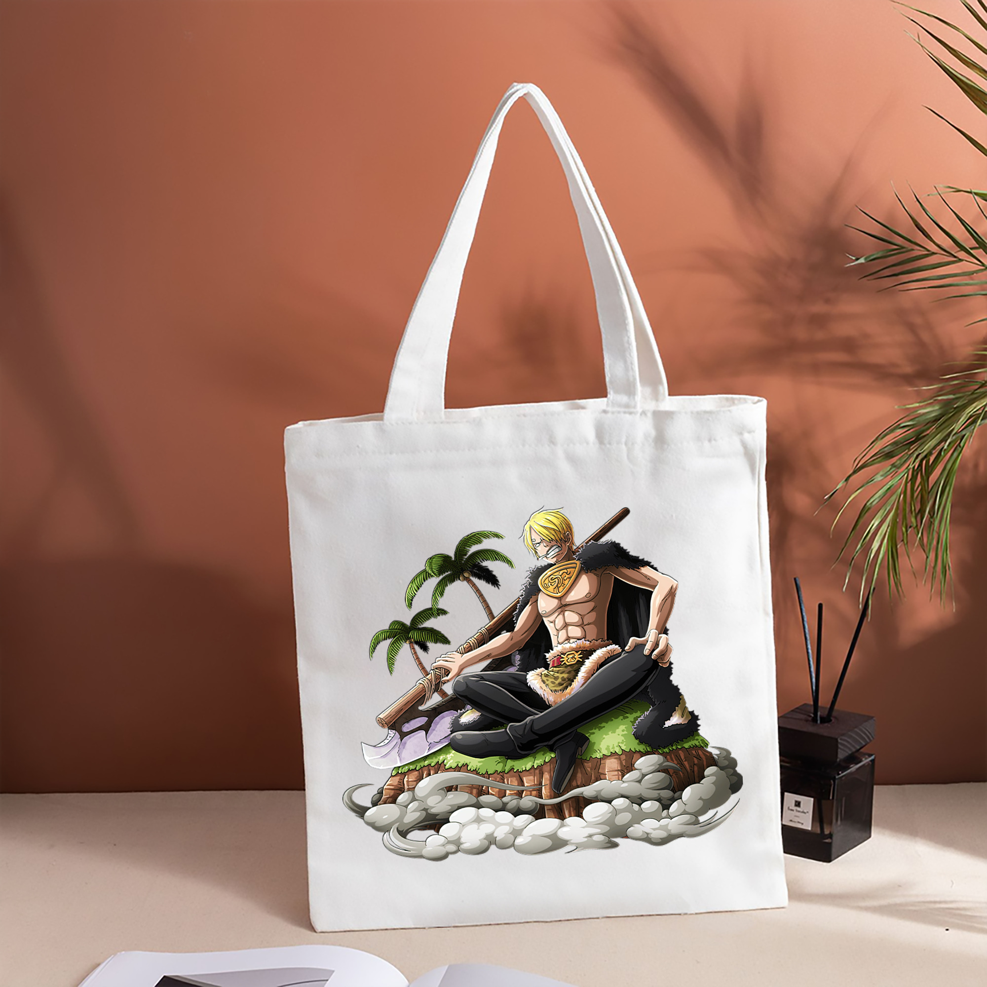 ワンピース サンジ ONE PIECE Sanji 縦型キャンバス生地手提げバッグ　トートバッグ