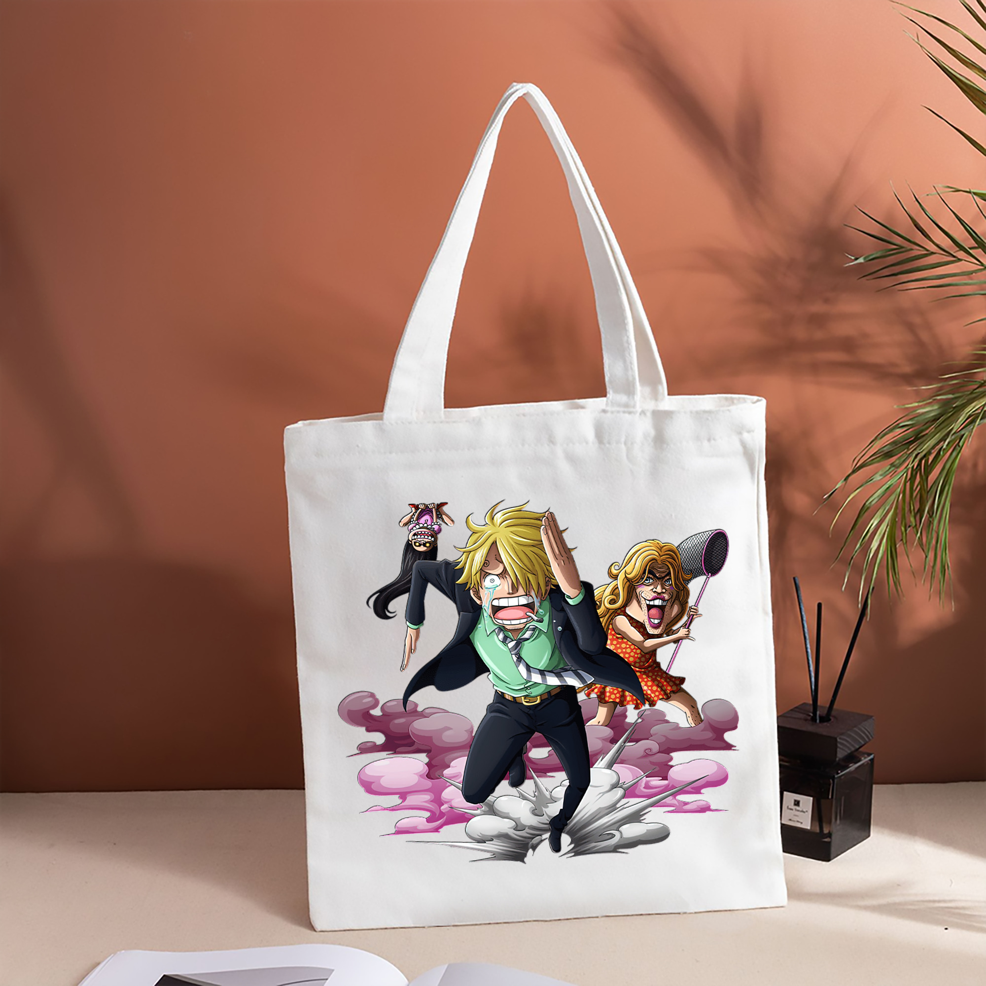 ワンピース サンジ ONE PIECE Sanji 縦型キャンバス生地手提げバッグ　トートバッグ