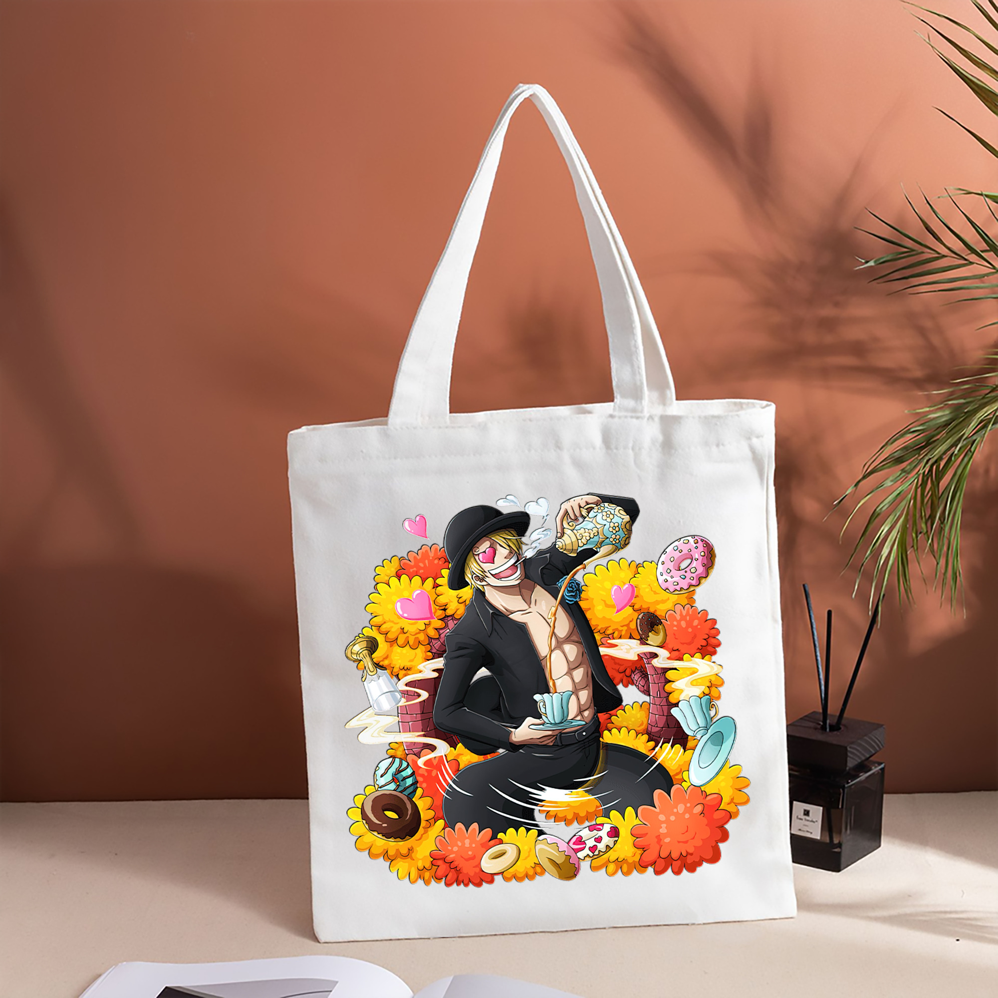 ワンピース サンジ ONE PIECE Sanji 縦型キャンバス生地手提げバッグ　トートバッグ