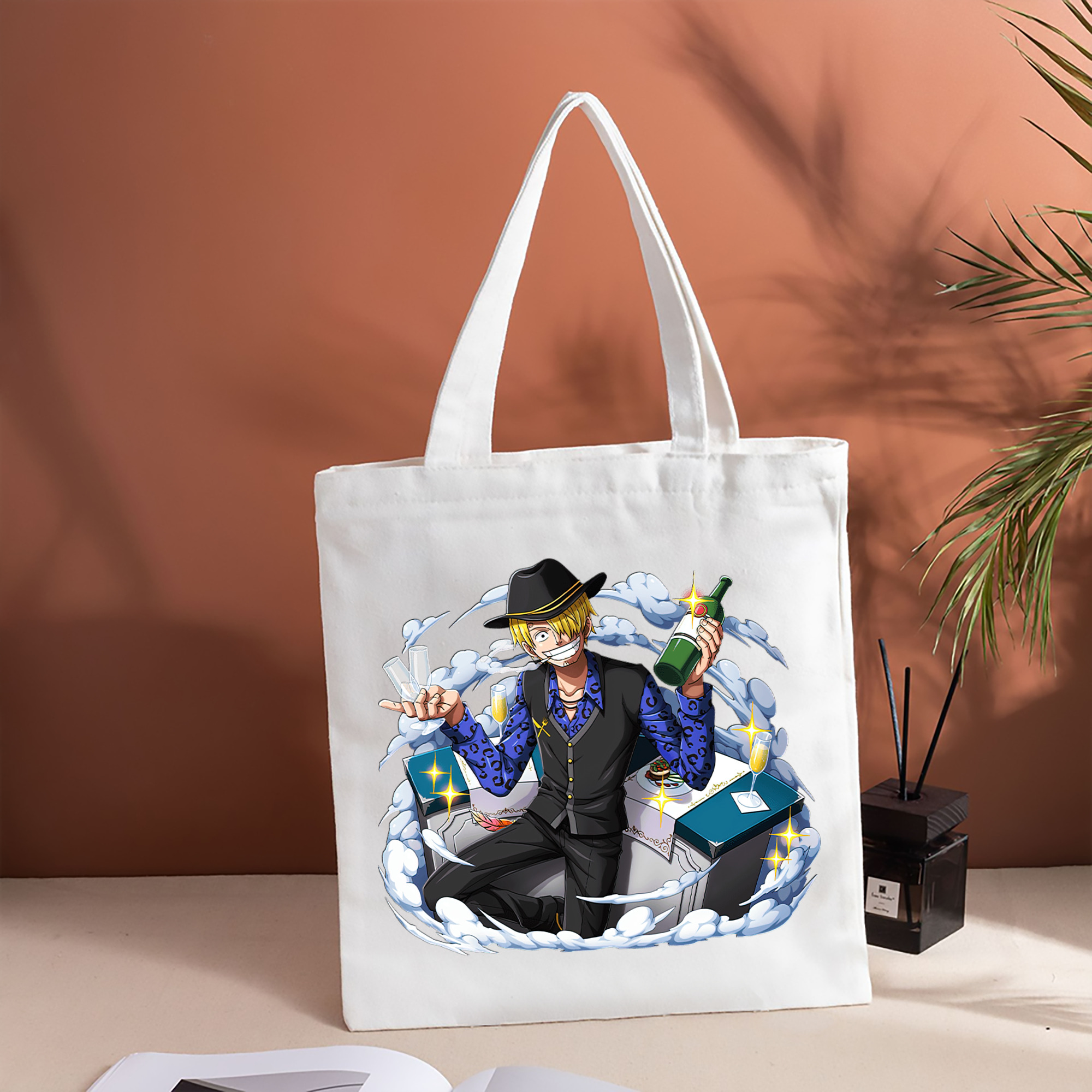 ワンピース サンジ ONE PIECE Sanji 縦型キャンバス生地手提げバッグ　トートバッグ
