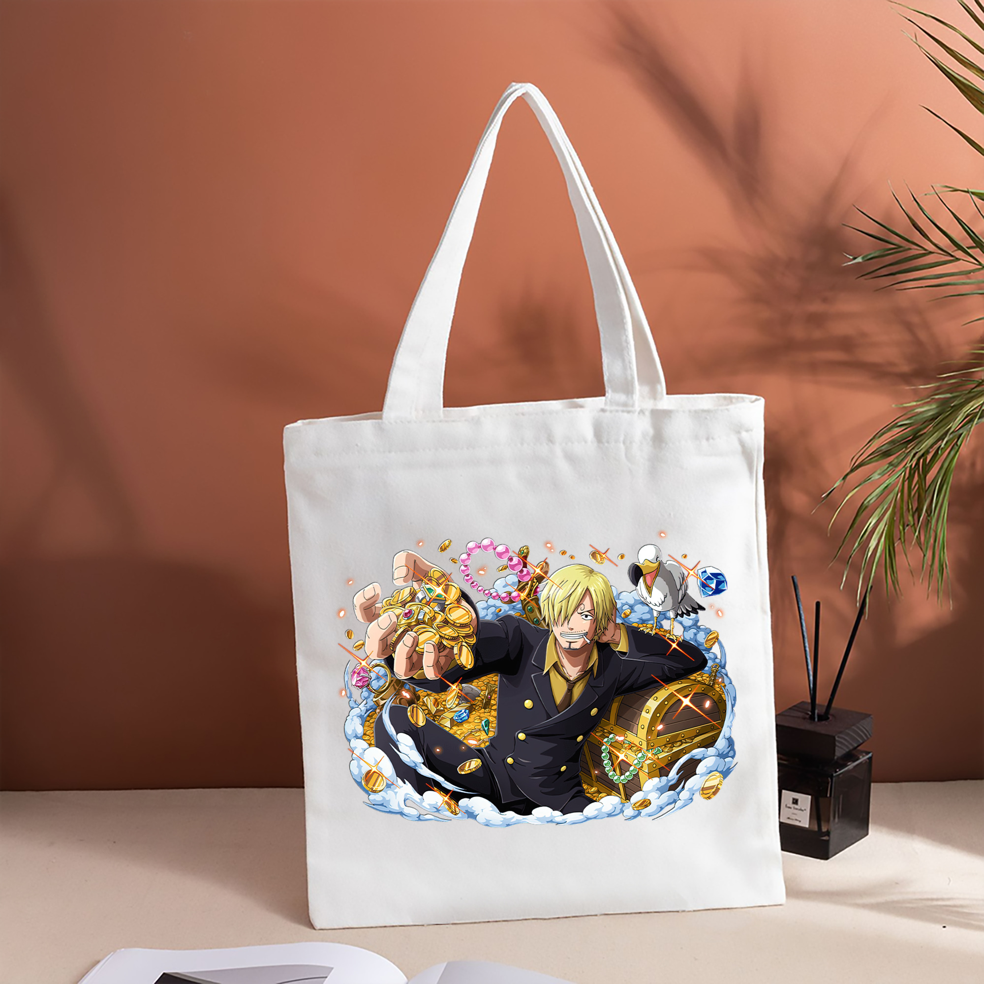 ワンピース サンジ ONE PIECE Sanji 縦型キャンバス生地手提げバッグ　トートバッグ